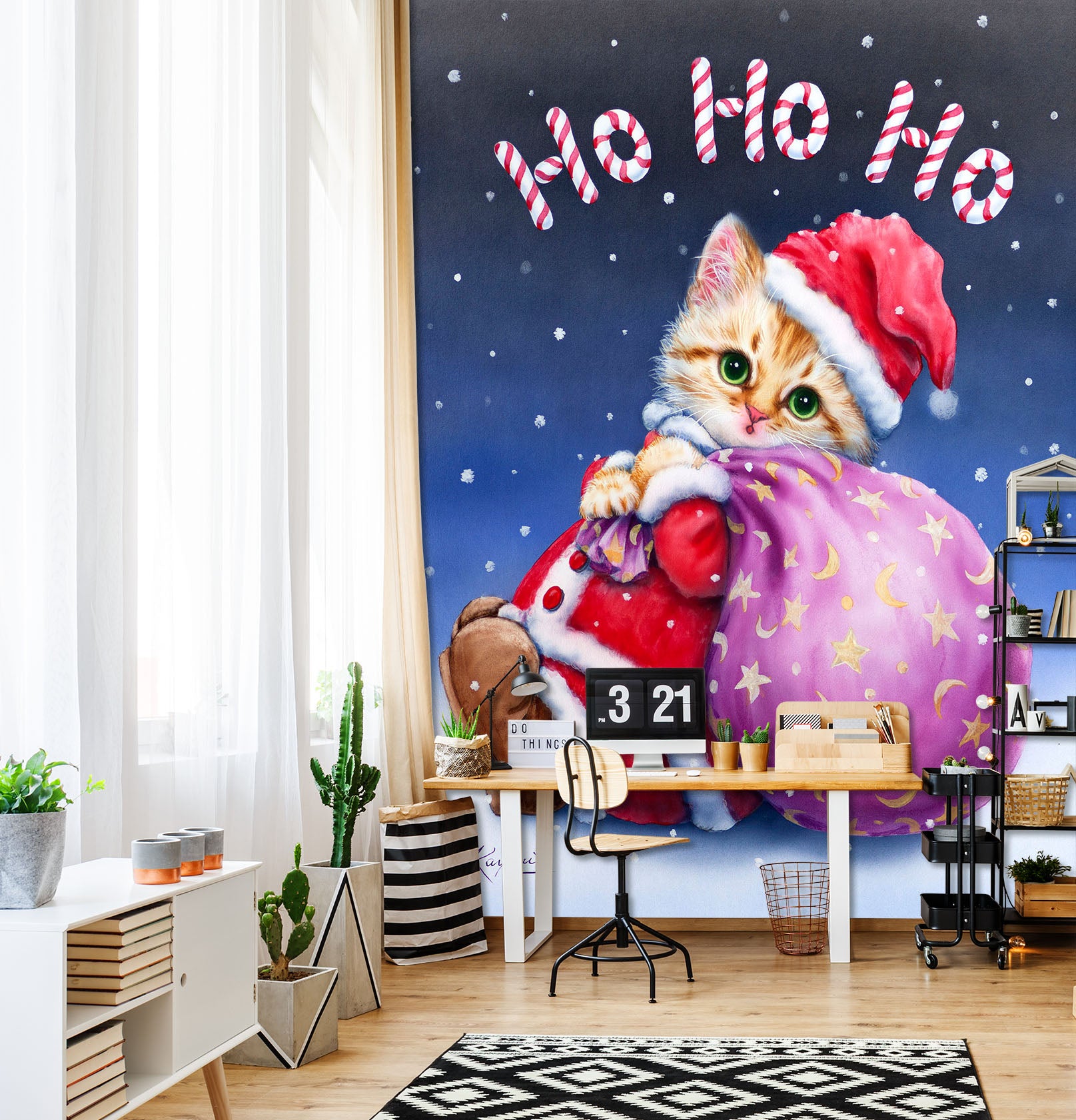 3D Christmas Cat 5487 Kayomi Harai Wall Mural Wall Murals