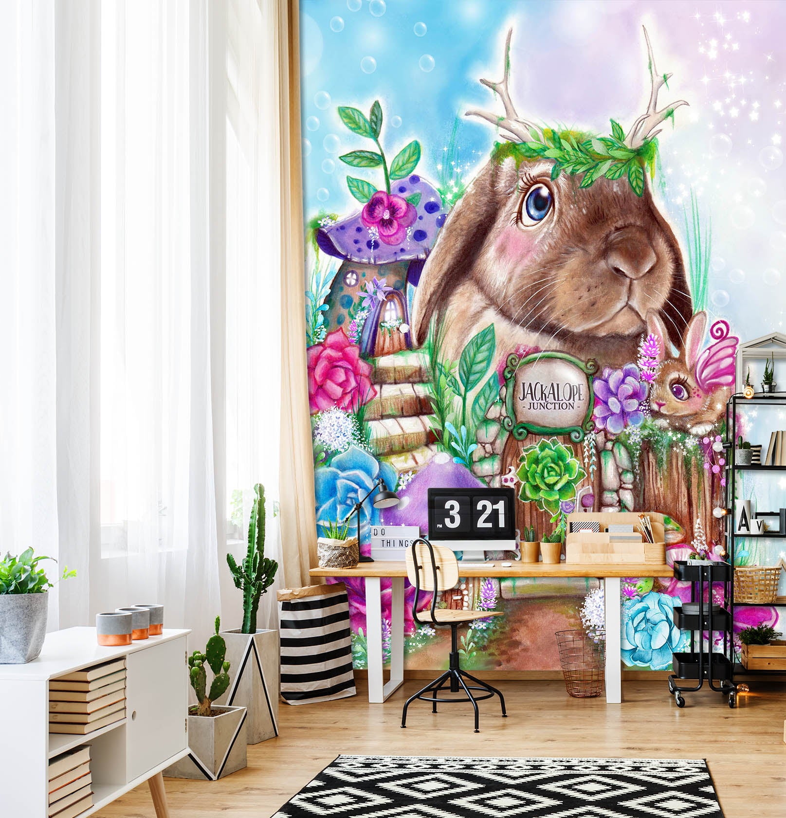 3D Cartoon Rabbit 8436 Sheena Pike Wall Mural Wall Murals