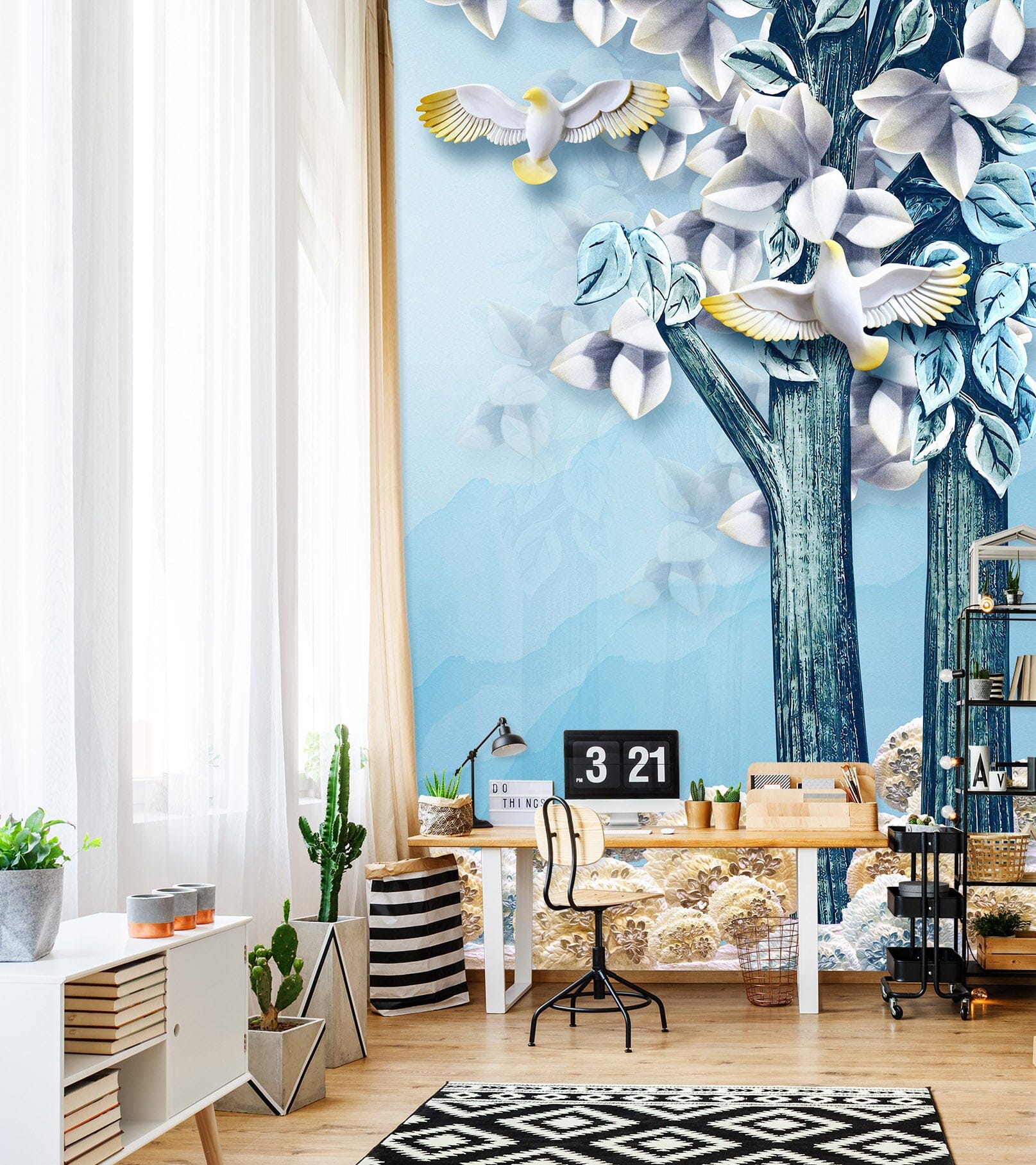 3D Painted Leaves 1808 Wall Murals Wallpaper AJ Wallpaper 2