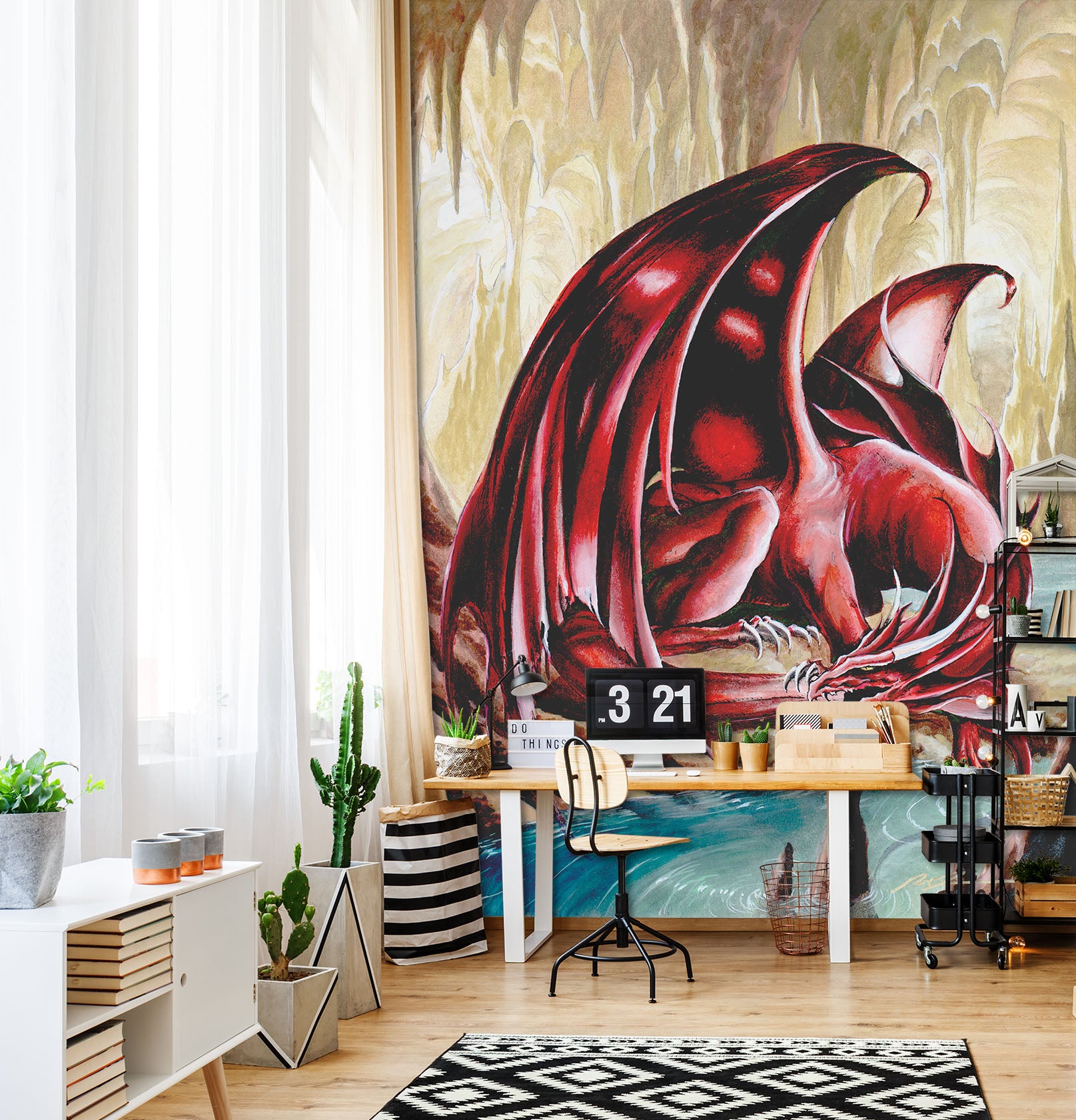 3D Red Dragon 8144 Ruth Thompson Wall Mural Wall Murals