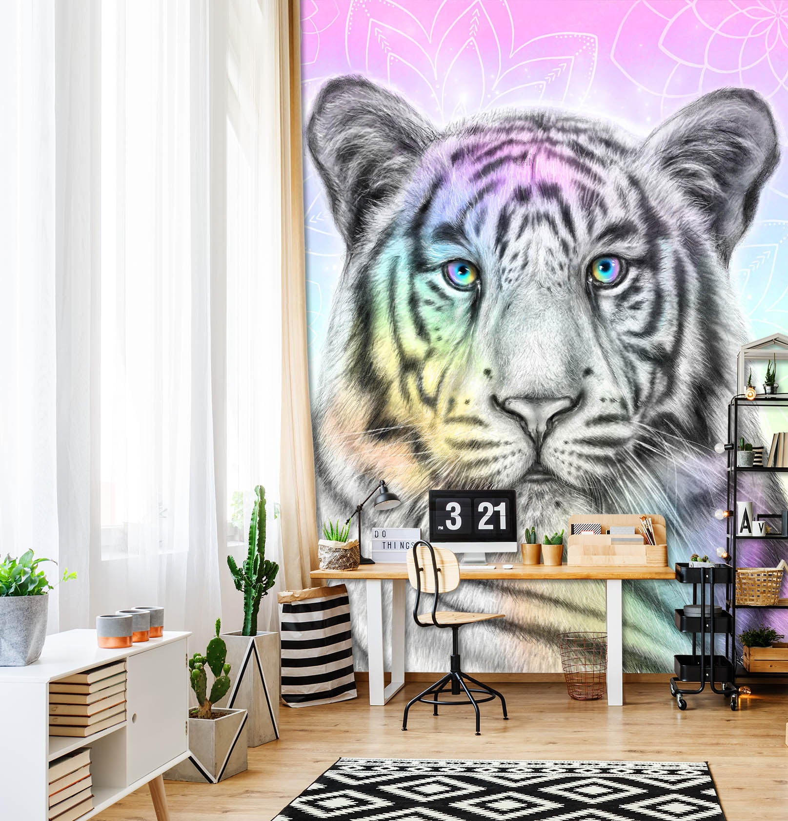 3D Hand Drawn Tiger 8451 Sheena Pike Wall Mural Wall Murals