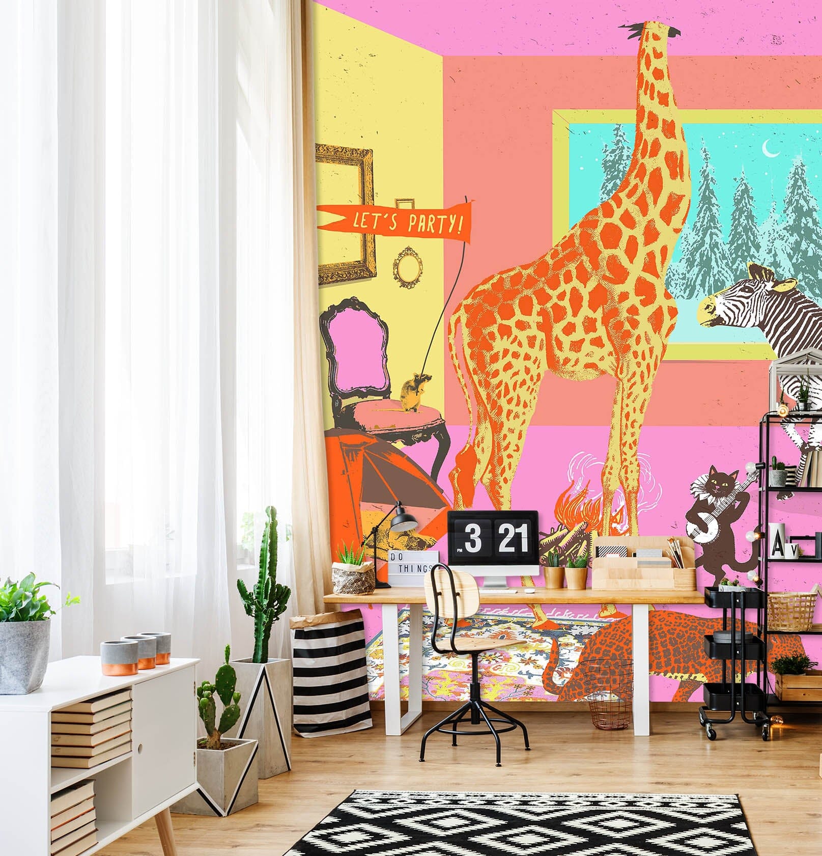 3D Lets Party 1408 Showdeer Wall Mural Wall Murals Wallpaper AJ Wallpaper 2