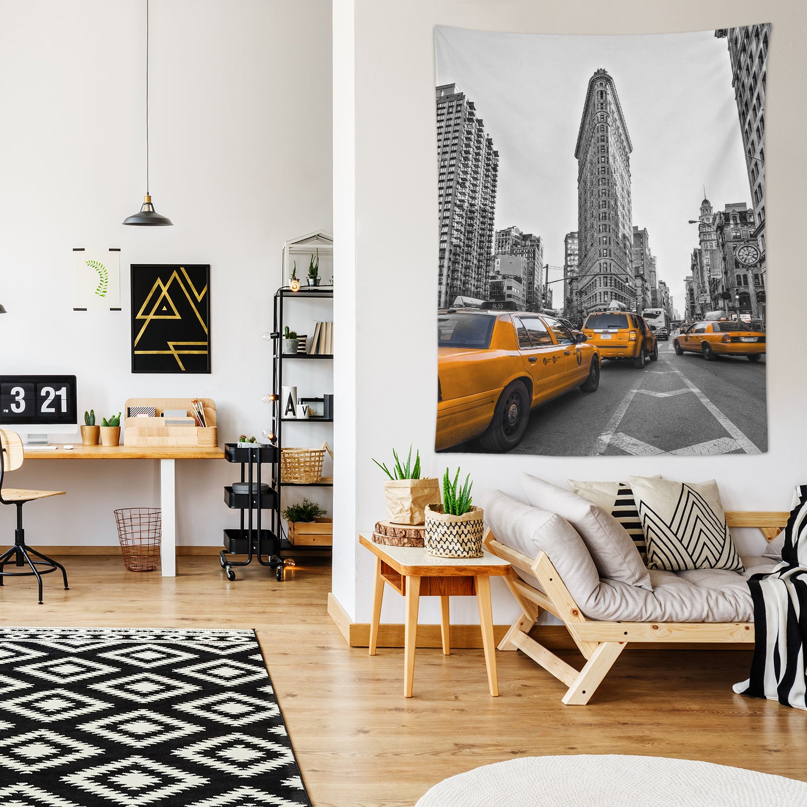 3D Building Taxi 116173 Assaf Frank Tapestry Hanging Cloth Hang