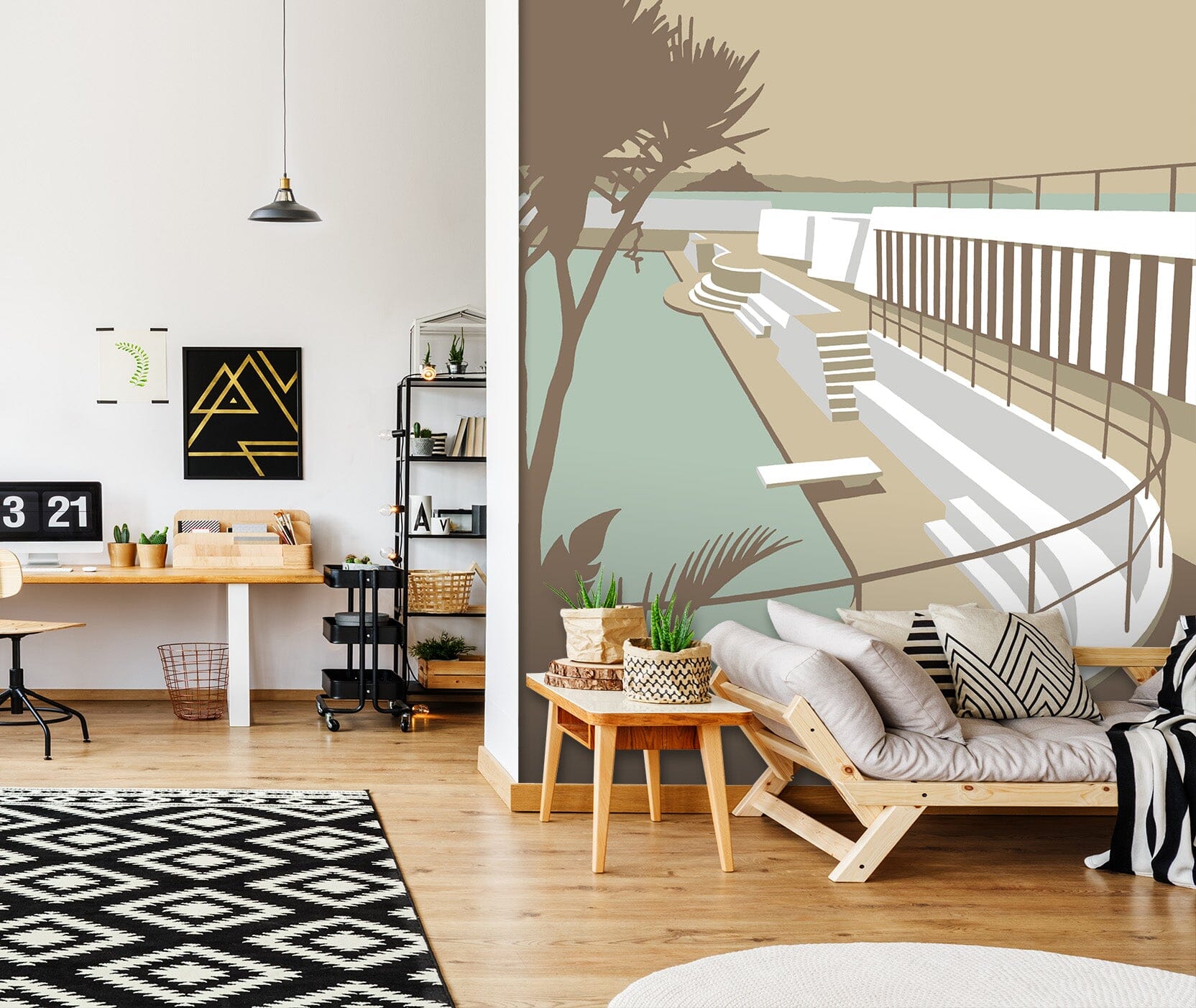 3D Penzance Pool 1036 Steve Read Wall Mural Wall Murals Wallpaper AJ Wallpaper 2