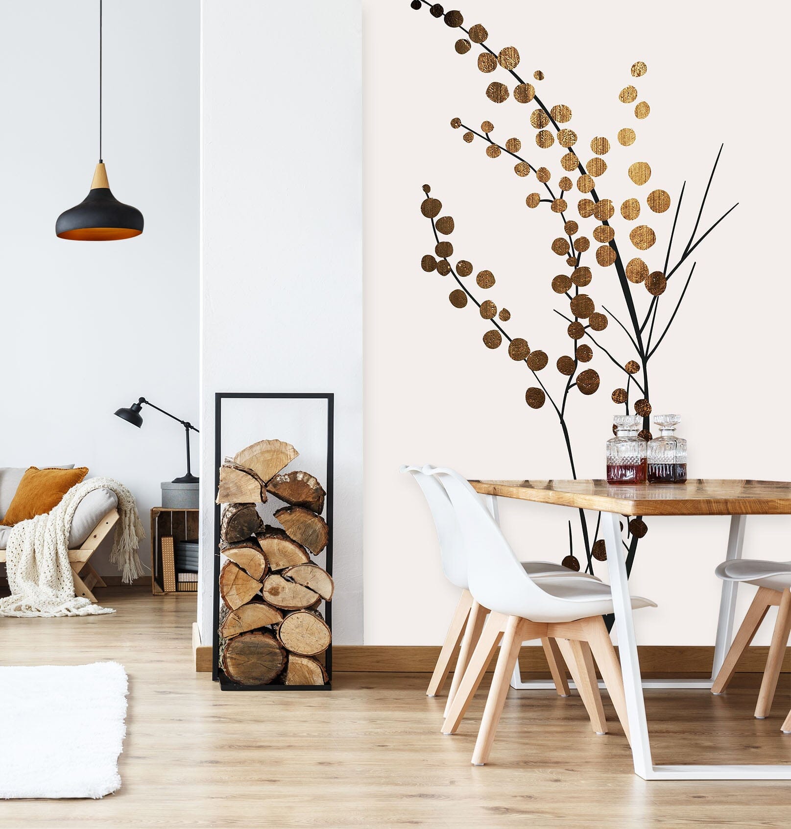 3D Golden Twig 1449 Boris Draschoff Wall Mural Wall Murals Wallpaper AJ Wallpaper 2
