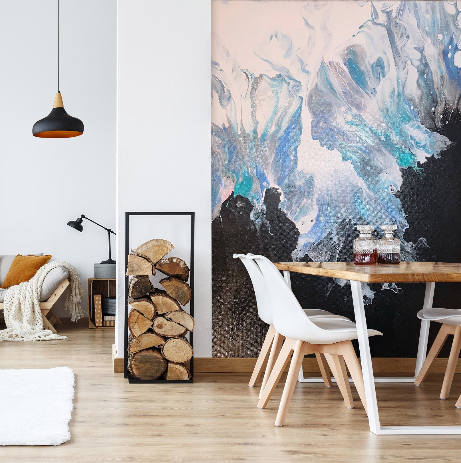 3D Light Blue Pattern 40035 Valerie Latrice Wall Mural Wall Murals