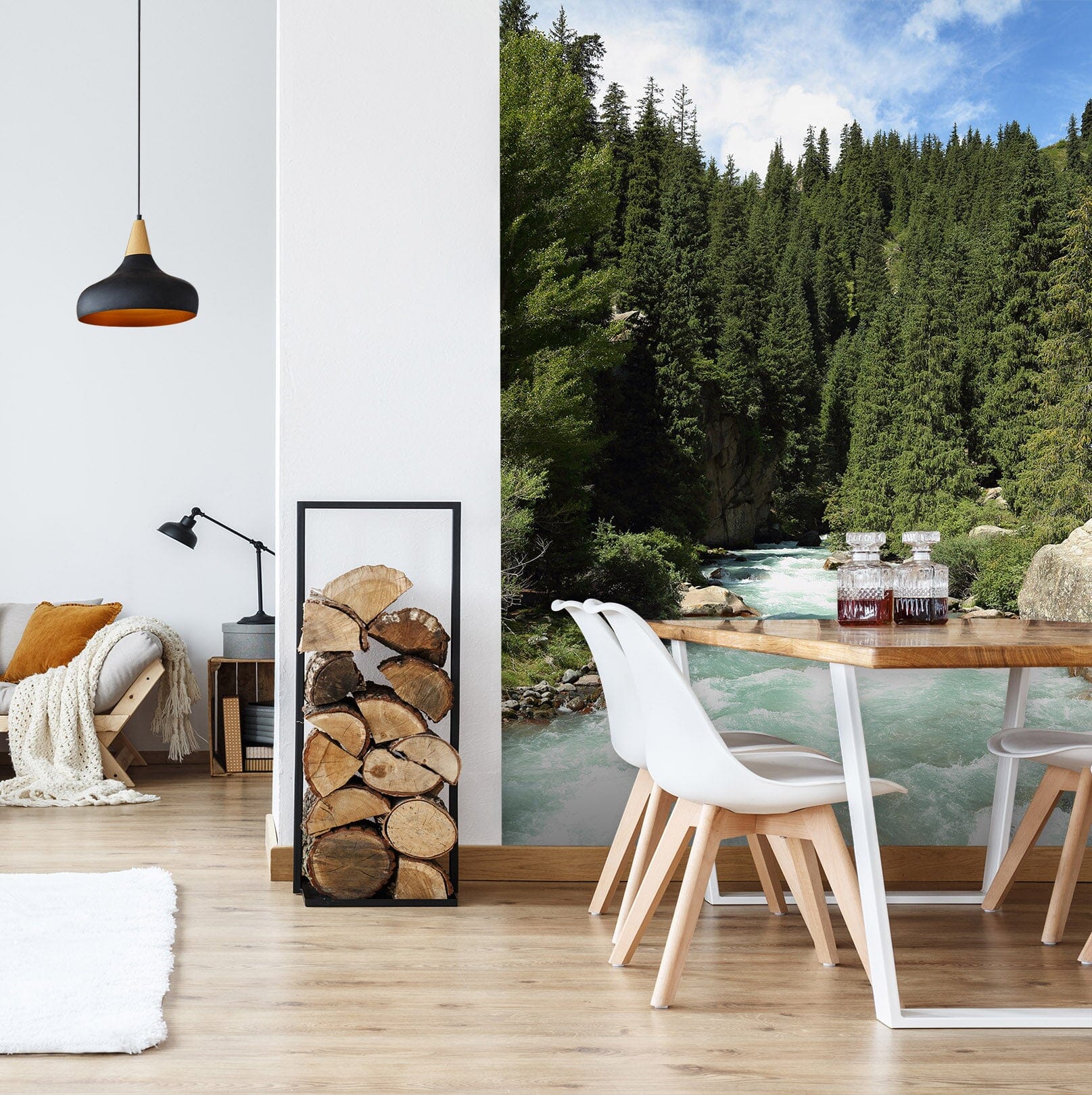 3D Green Forest River 27 Wall Murals Wallpaper AJ Wallpaper 2