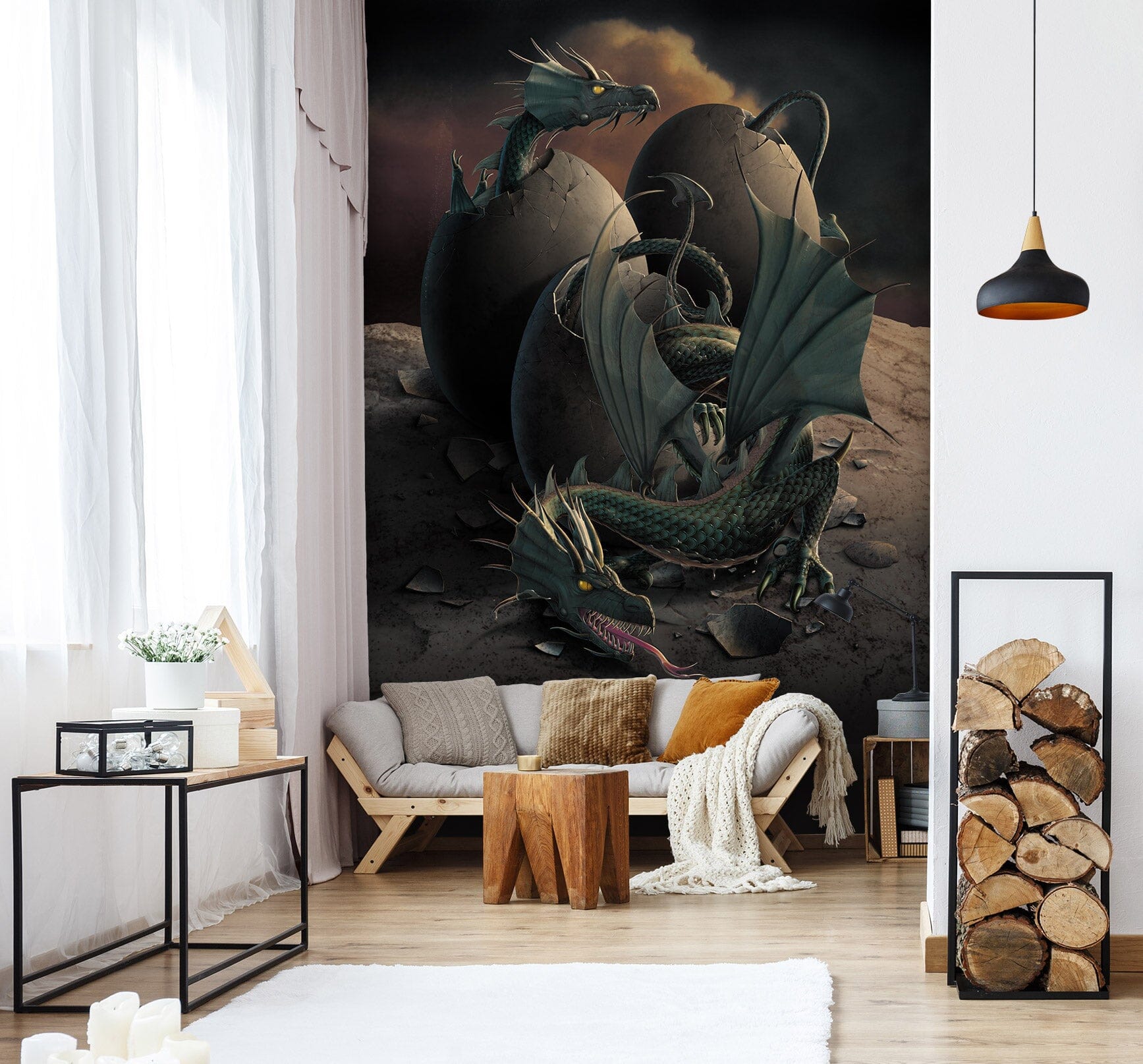 3D Dragon Offspring 1509 Wall Murals Exclusive Designer Vincent Wallpaper AJ Wallpaper 2