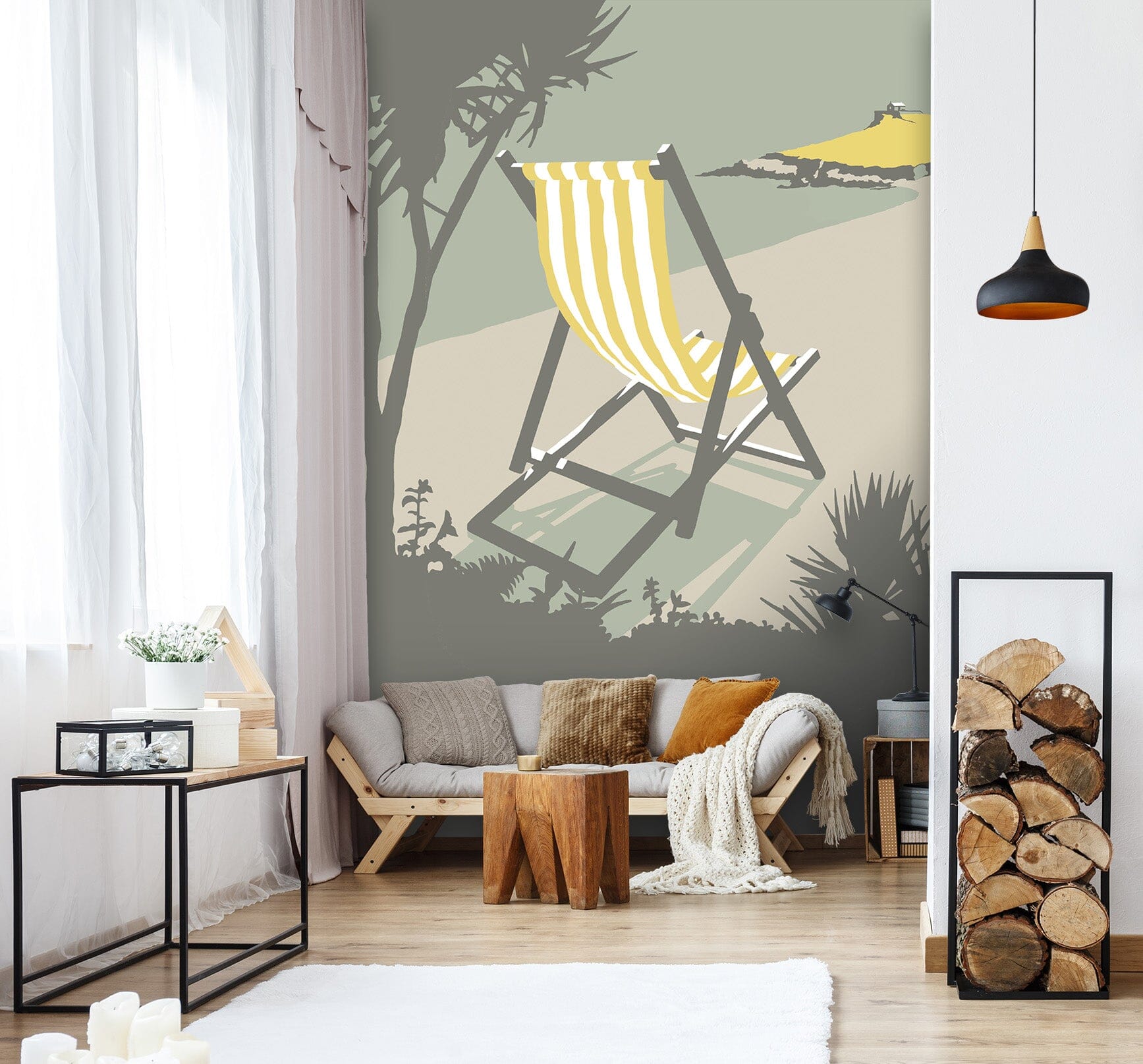 3D St Ives Deckchair 1068 Steve Read Wall Mural Wall Murals Wallpaper AJ Wallpaper 2