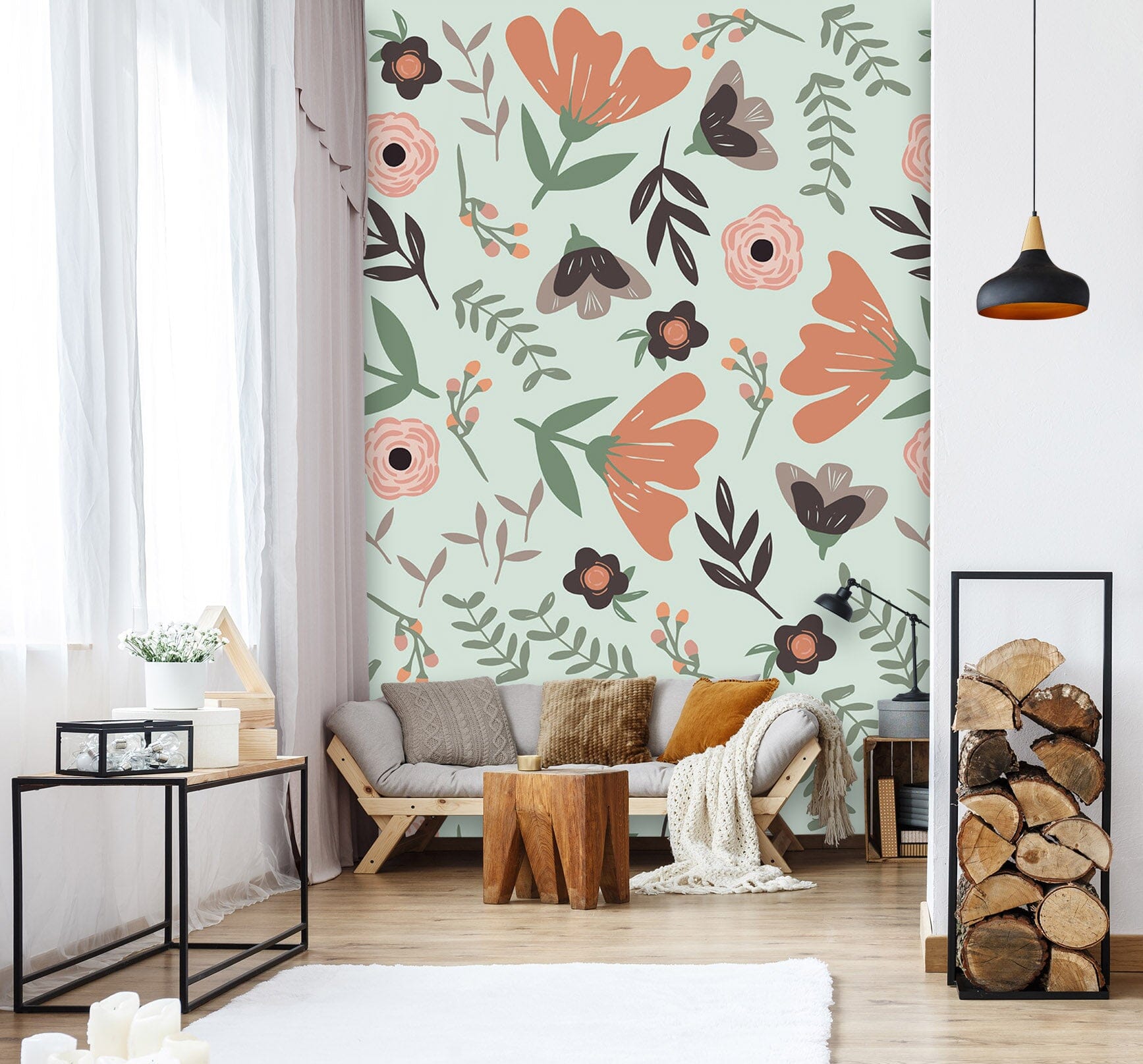 3D Colored Flowers 1408 Jillian Helvey Wall Mural Wall Murals Wallpaper AJ Wallpaper 2