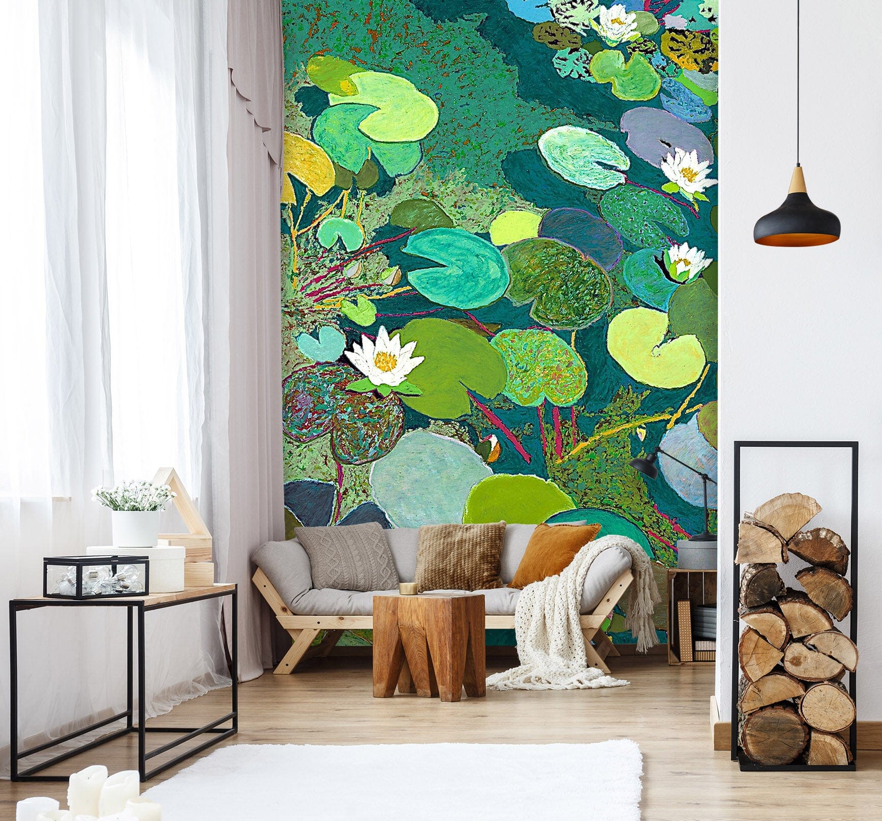 3D Green Lotus Leaf 265 Allan P. Friedlander Wall Mural Wall Murals Wallpaper AJ Wallpaper 2