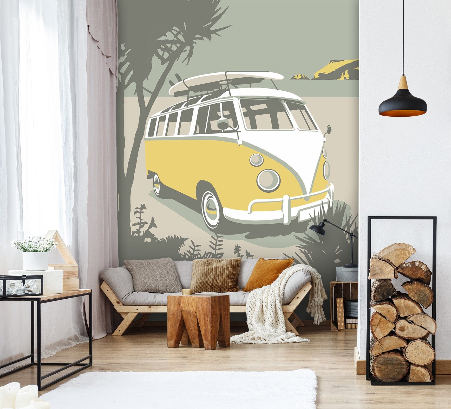 3D Polzeath Camper 1039 Steve Read Wall Mural Wall Murals Wallpaper AJ Wallpaper 2