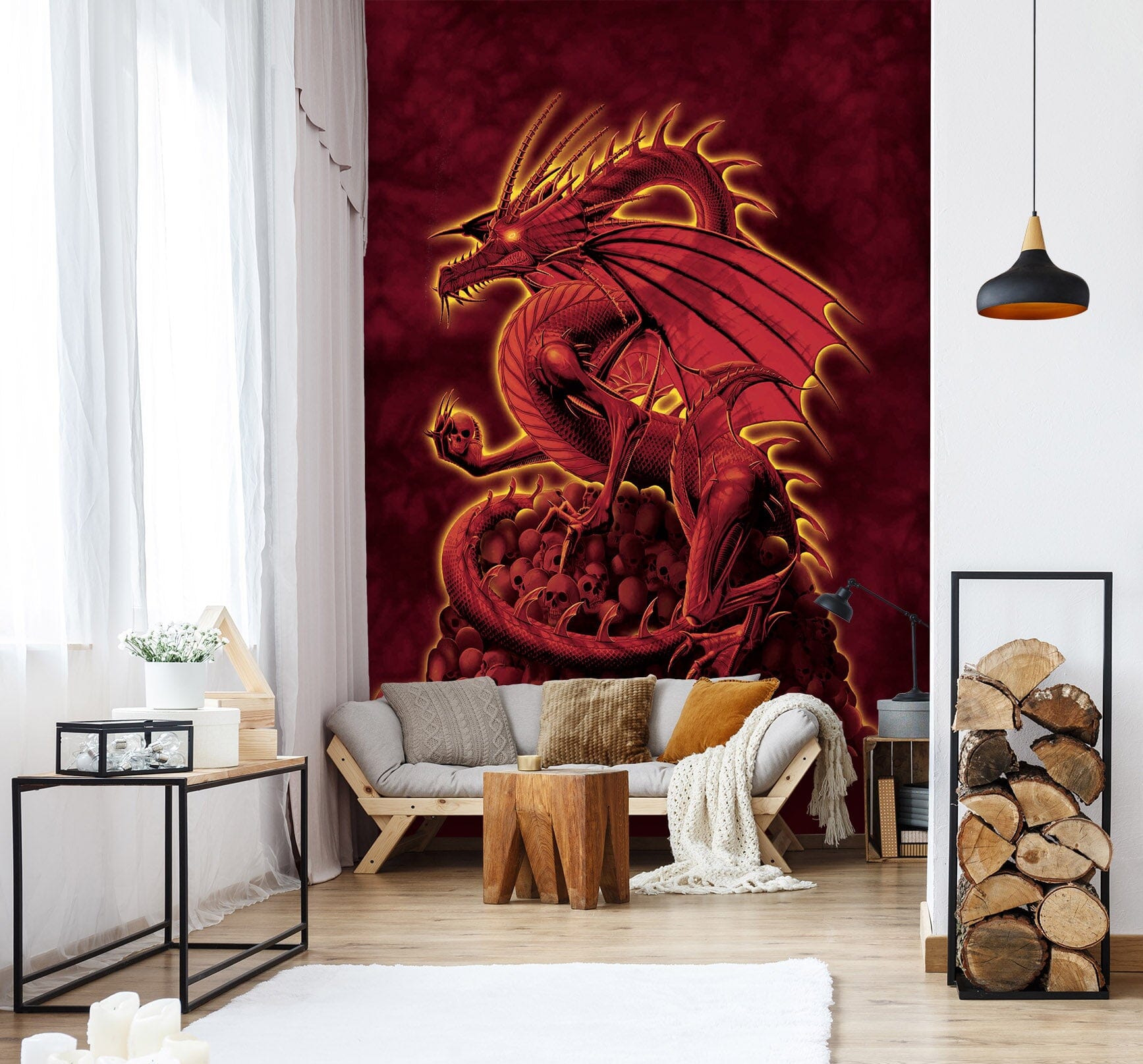 3D Red Dragon 1405 Wall Murals Exclusive Designer Vincent Wallpaper AJ Wallpaper 2