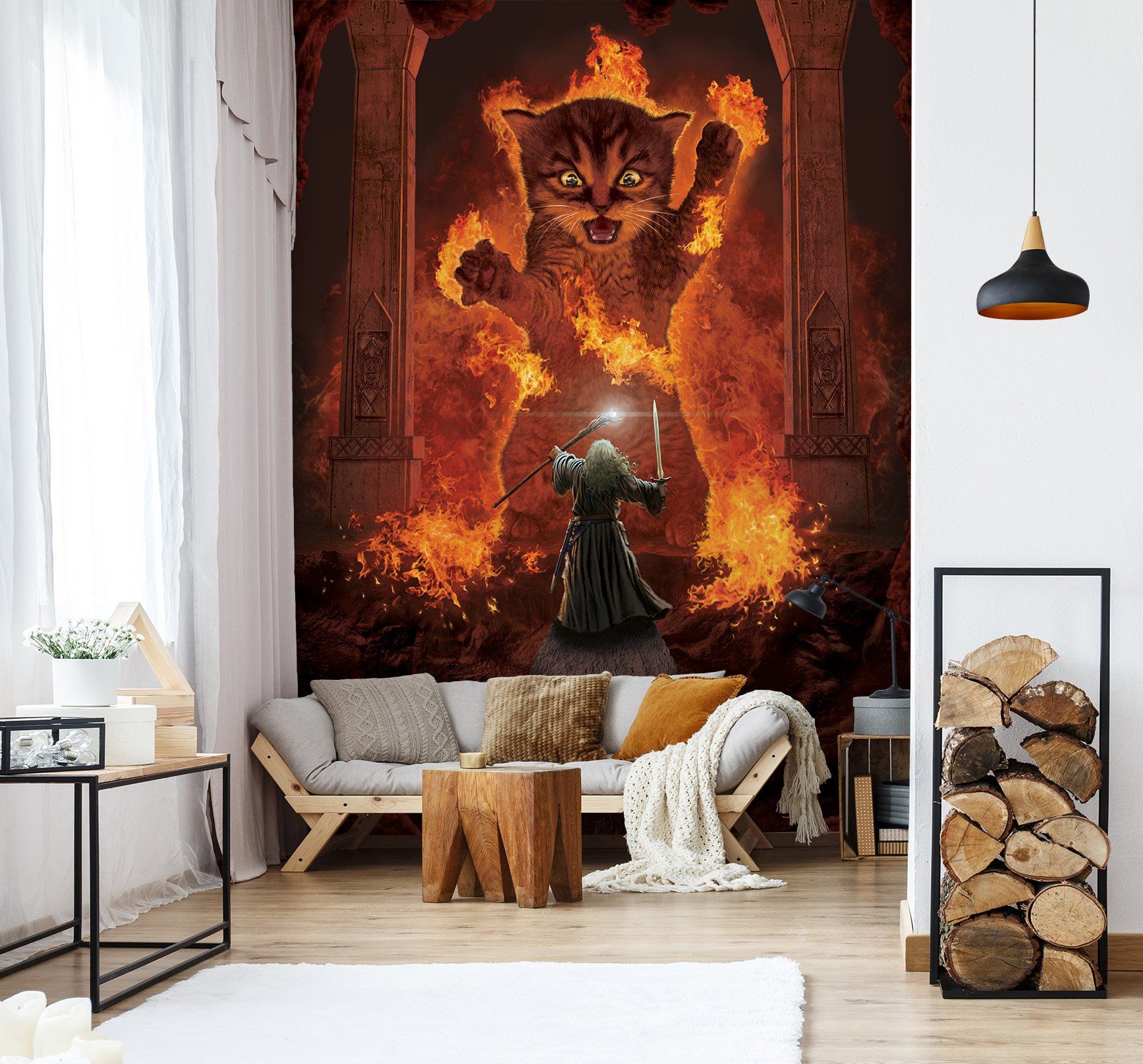 3D Angry Cat 1575 Wall Murals Exclusive Designer Vincent Wallpaper AJ Wallpaper 2