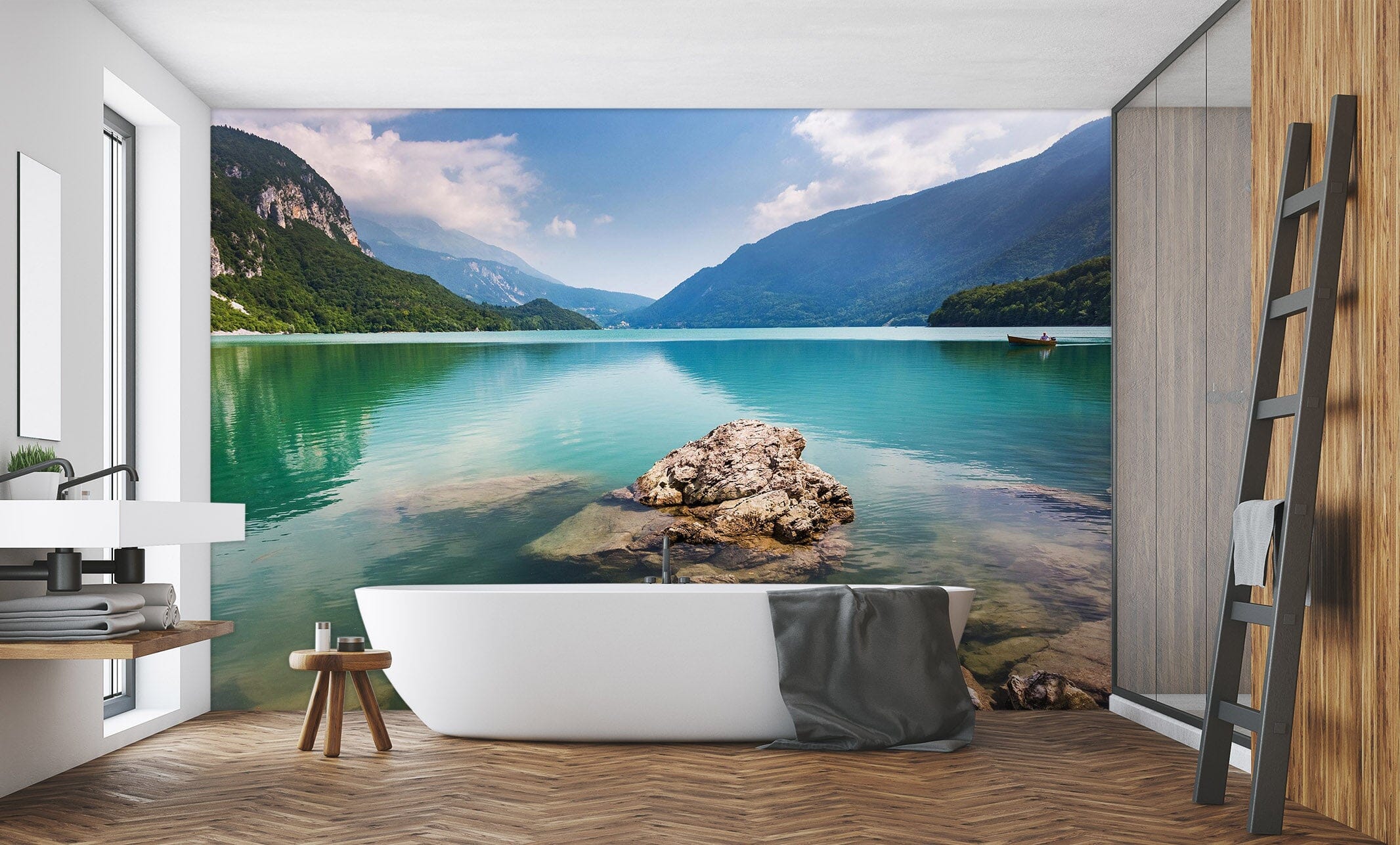 3D Lake Mountain 015 Wall Murals Wallpaper AJ Wallpaper 2