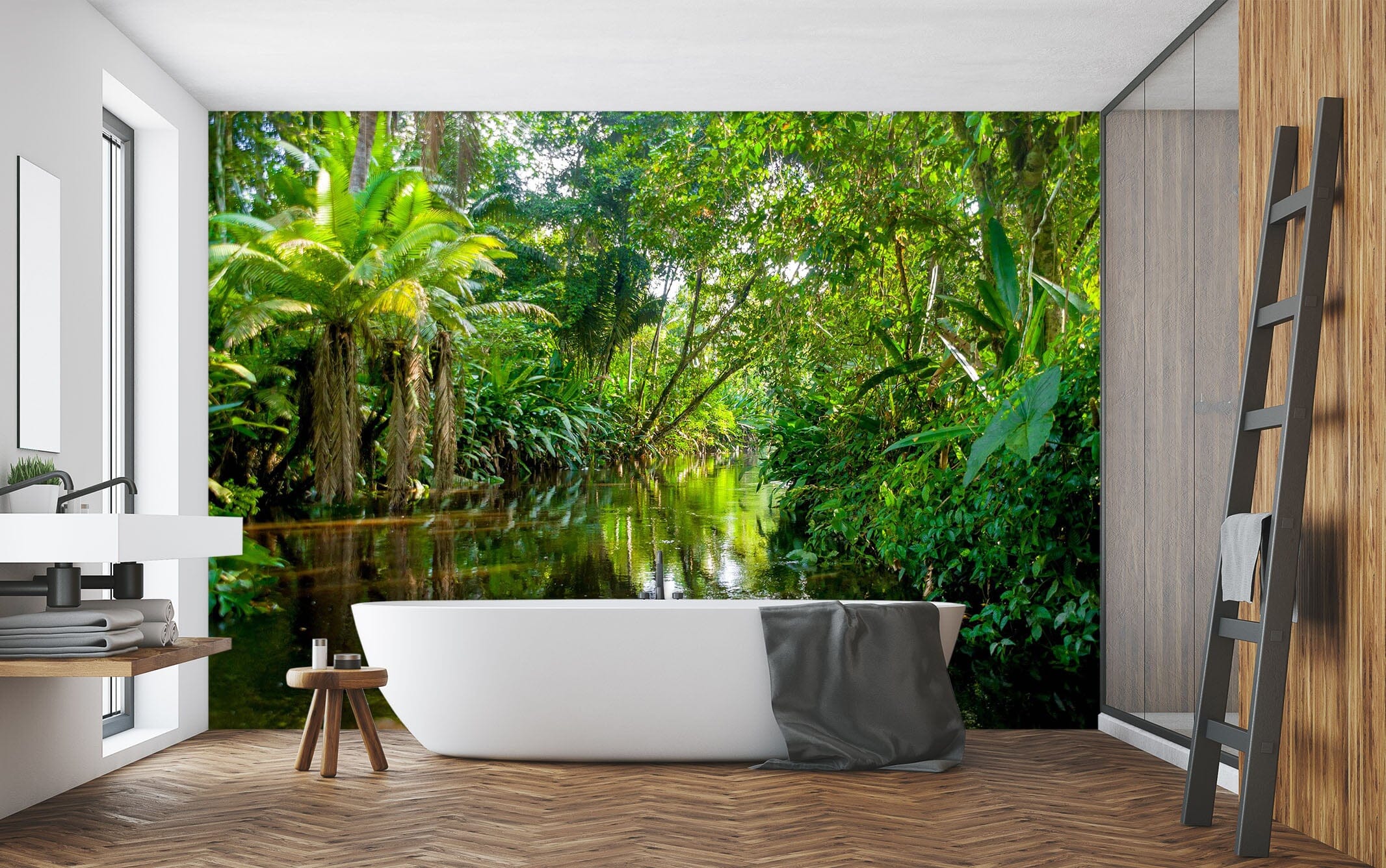 3D Tropical Woods River 098 Wall Murals Wallpaper AJ Wallpaper 2