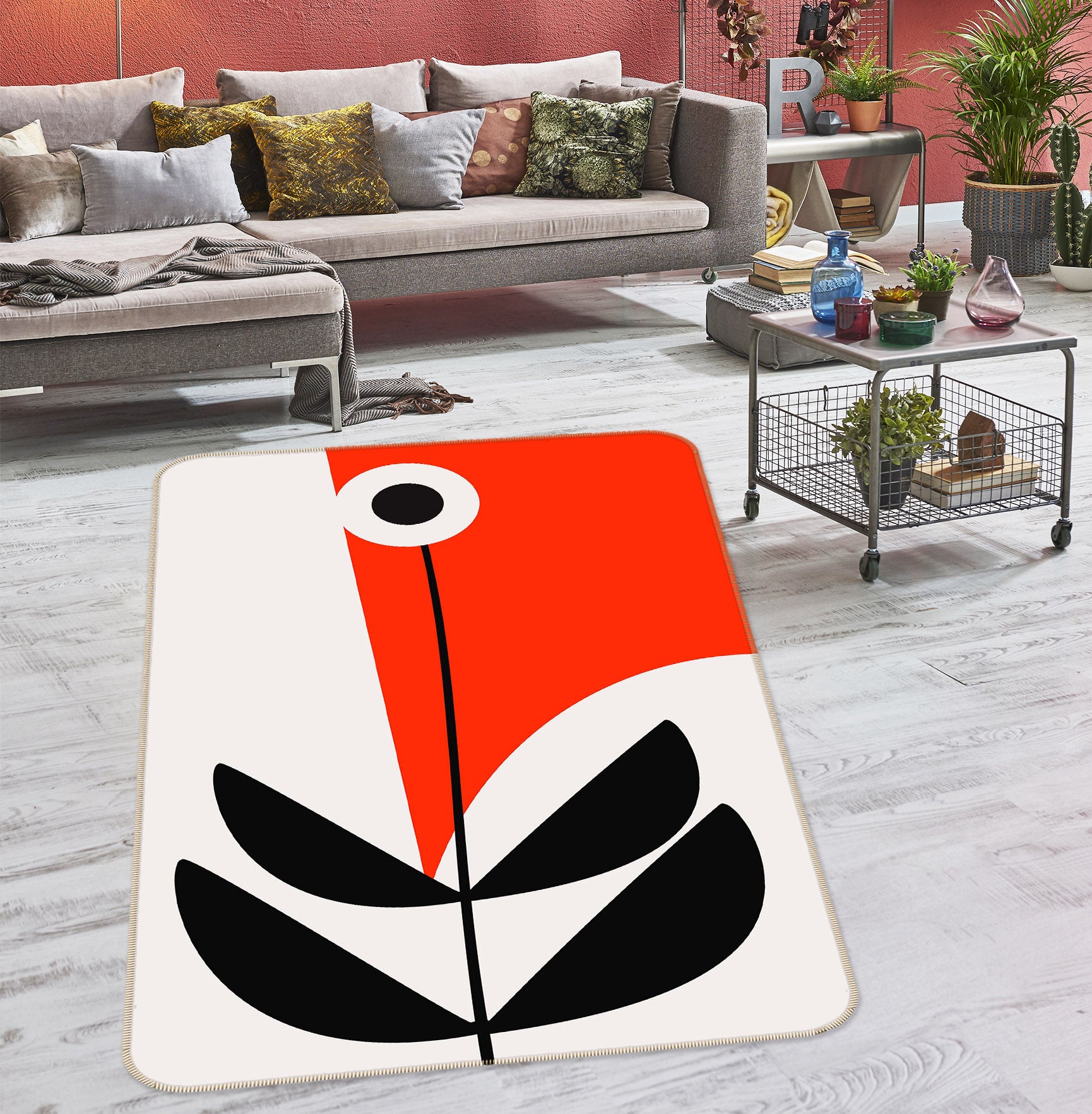 3D Weird Flower 1044 Boris Draschoff Rug Non Slip Rug Mat