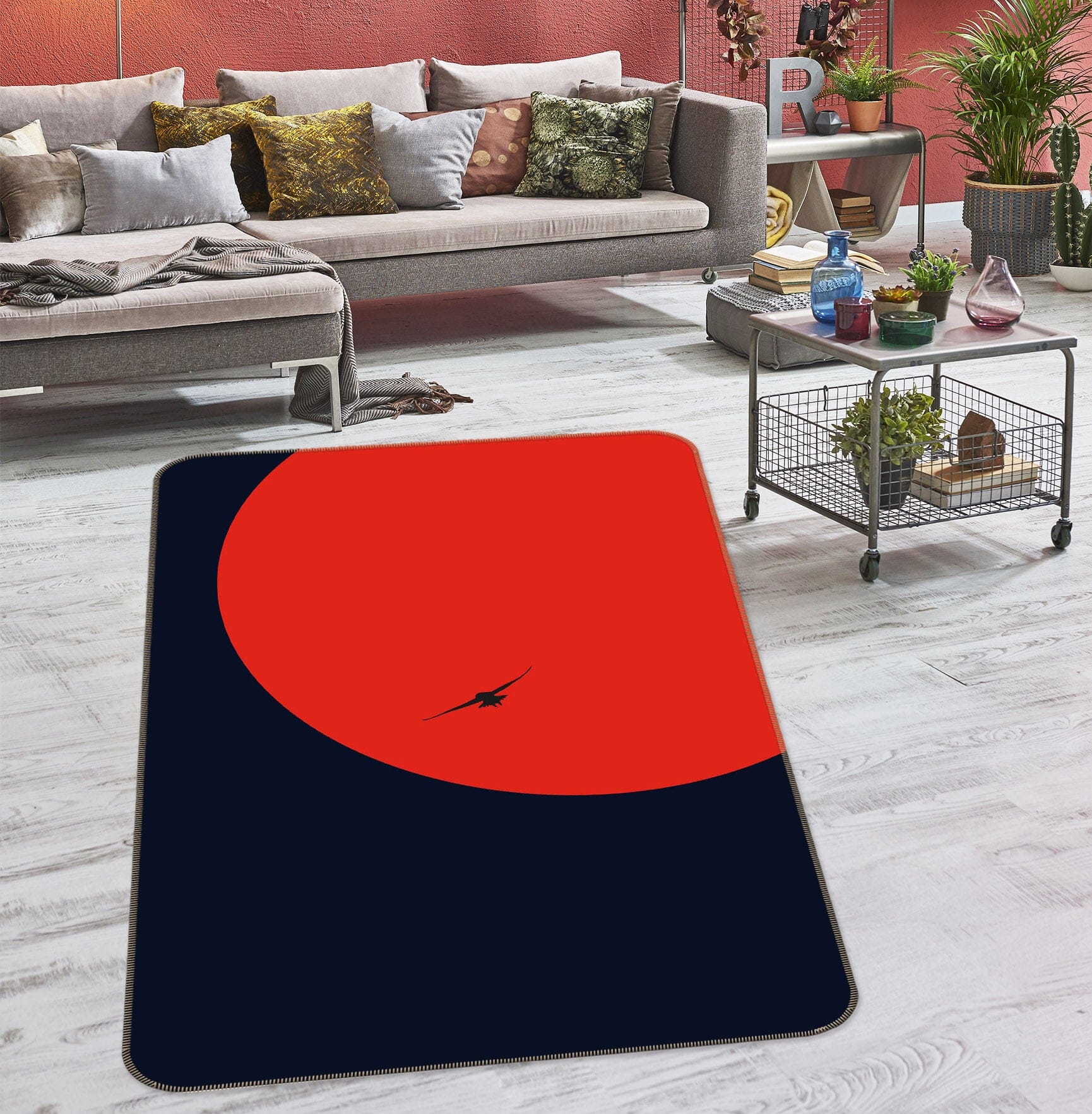 3D Red Sun Eagle 1091 Boris Draschoff Rug Non Slip Rug Mat Mat AJ Creativity Home