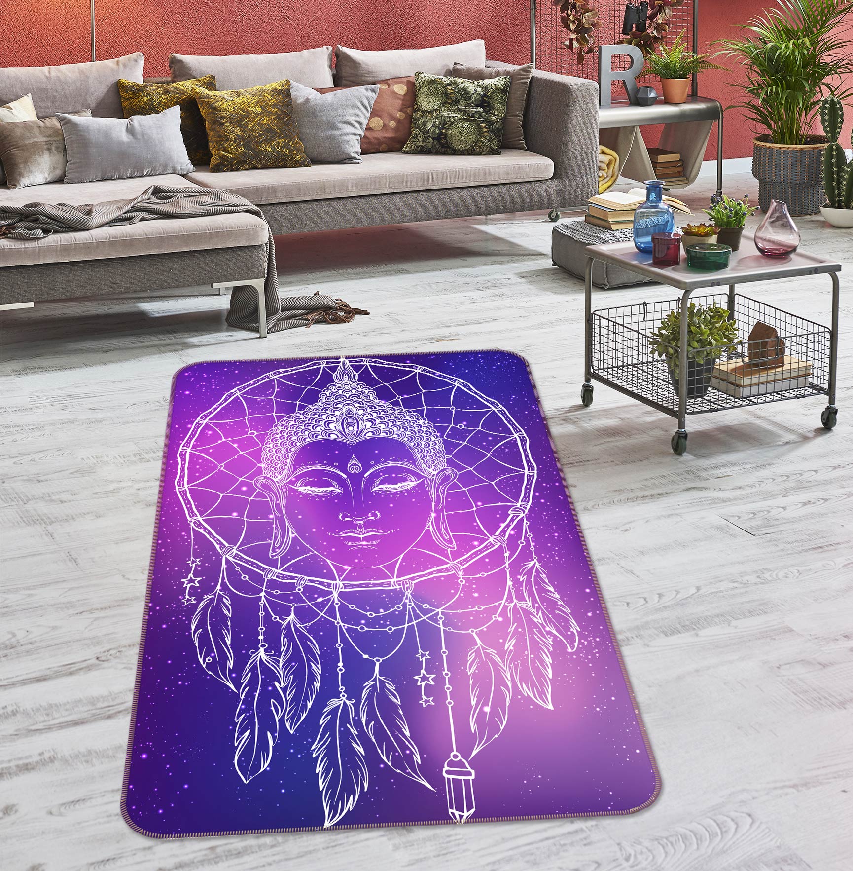 3D Buddha Dreamcatcher 37122 Non Slip Rug Mat