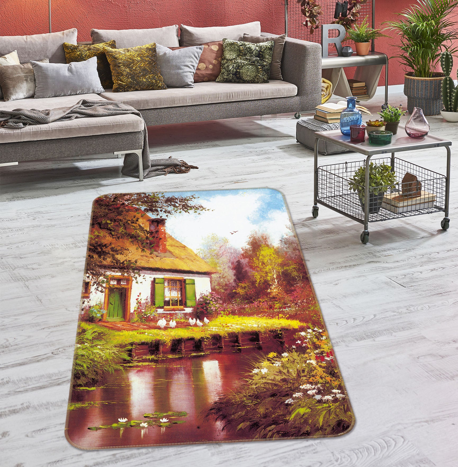 3D Houses 33193 Non Slip Rug Mat