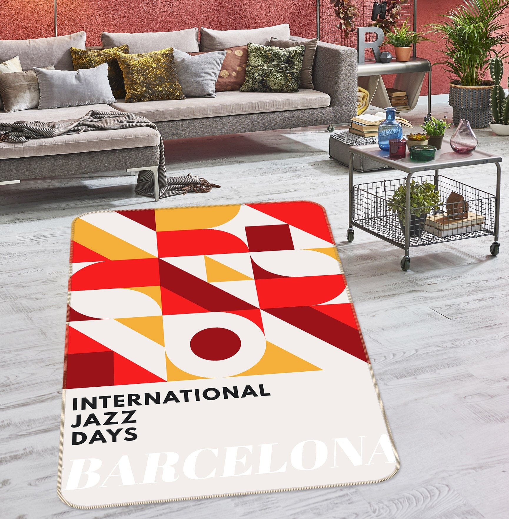 3D Red Irregular Pattern 1059 Boris Draschoff Rug Non Slip Rug Mat Mat AJ Creativity Home