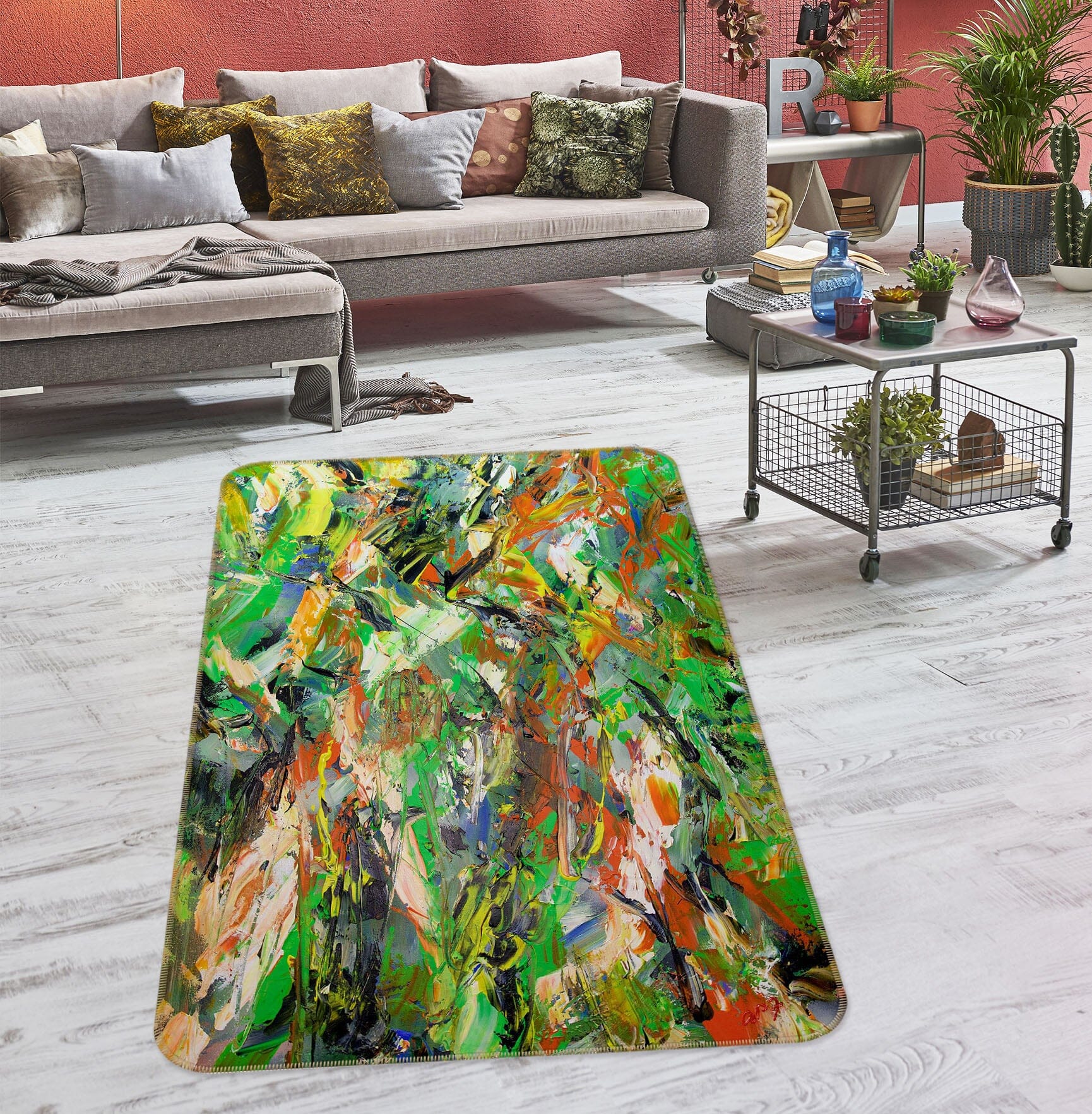 3D Summer Colors 3024 Allan P. Friedlander Rug Non Slip Rug Mat Mat AJ Creativity Home