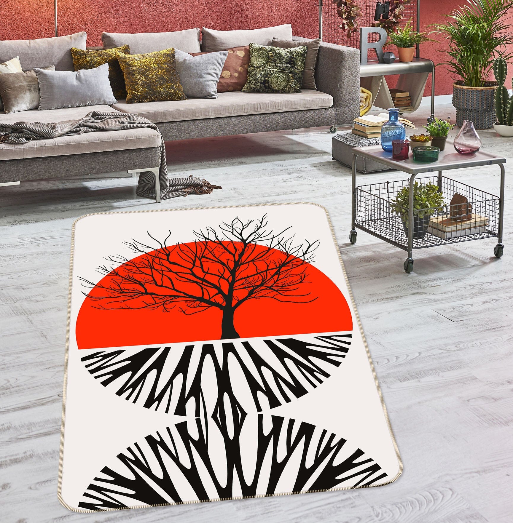 3D Warming Roots 1134 Boris Draschoff Rug Non Slip Rug Mat Mat AJ Creativity Home