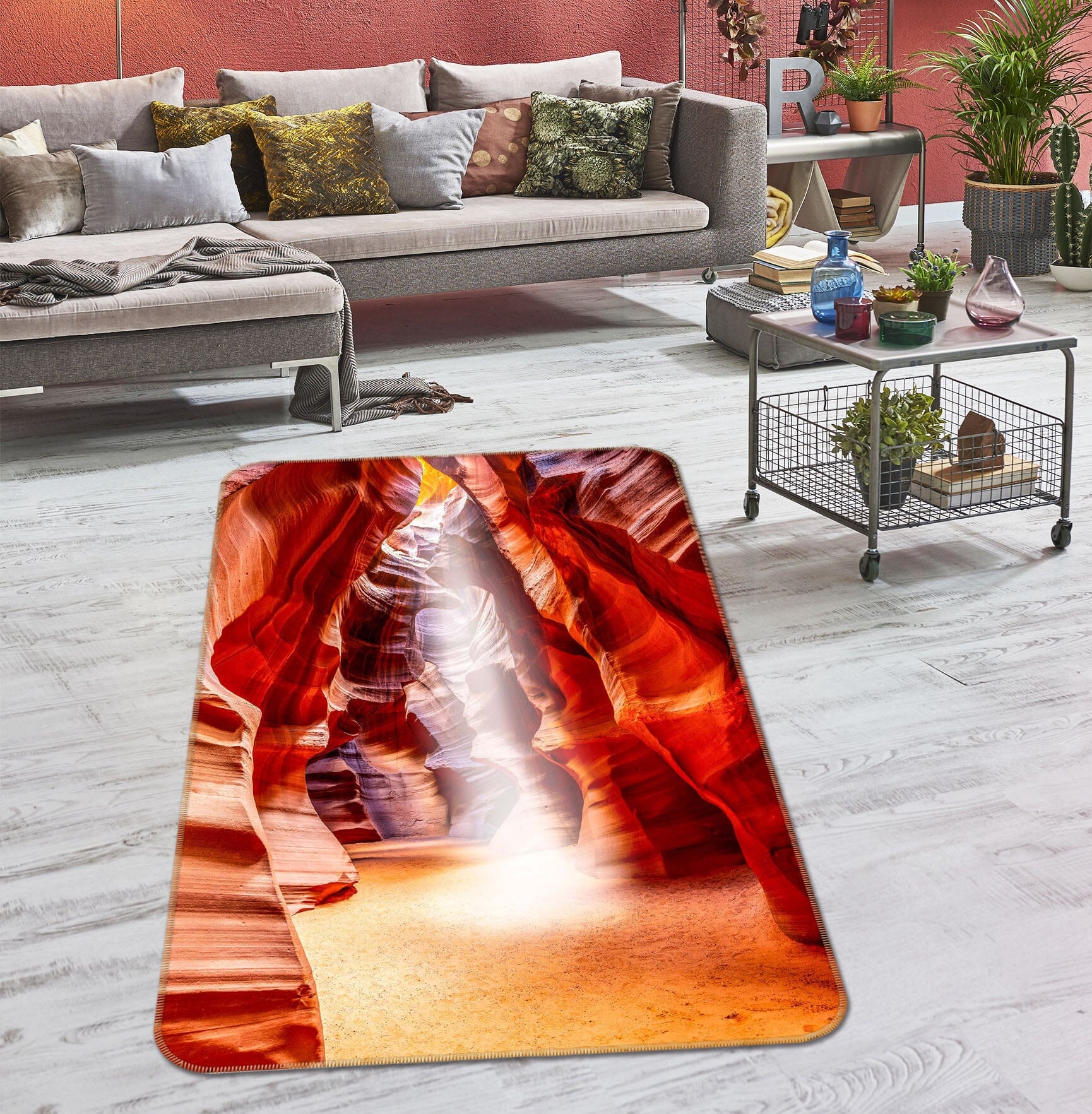 3D Red Cave 1181 Marco Carmassi Rug Non Slip Rug Mat Mat AJ Creativity Home