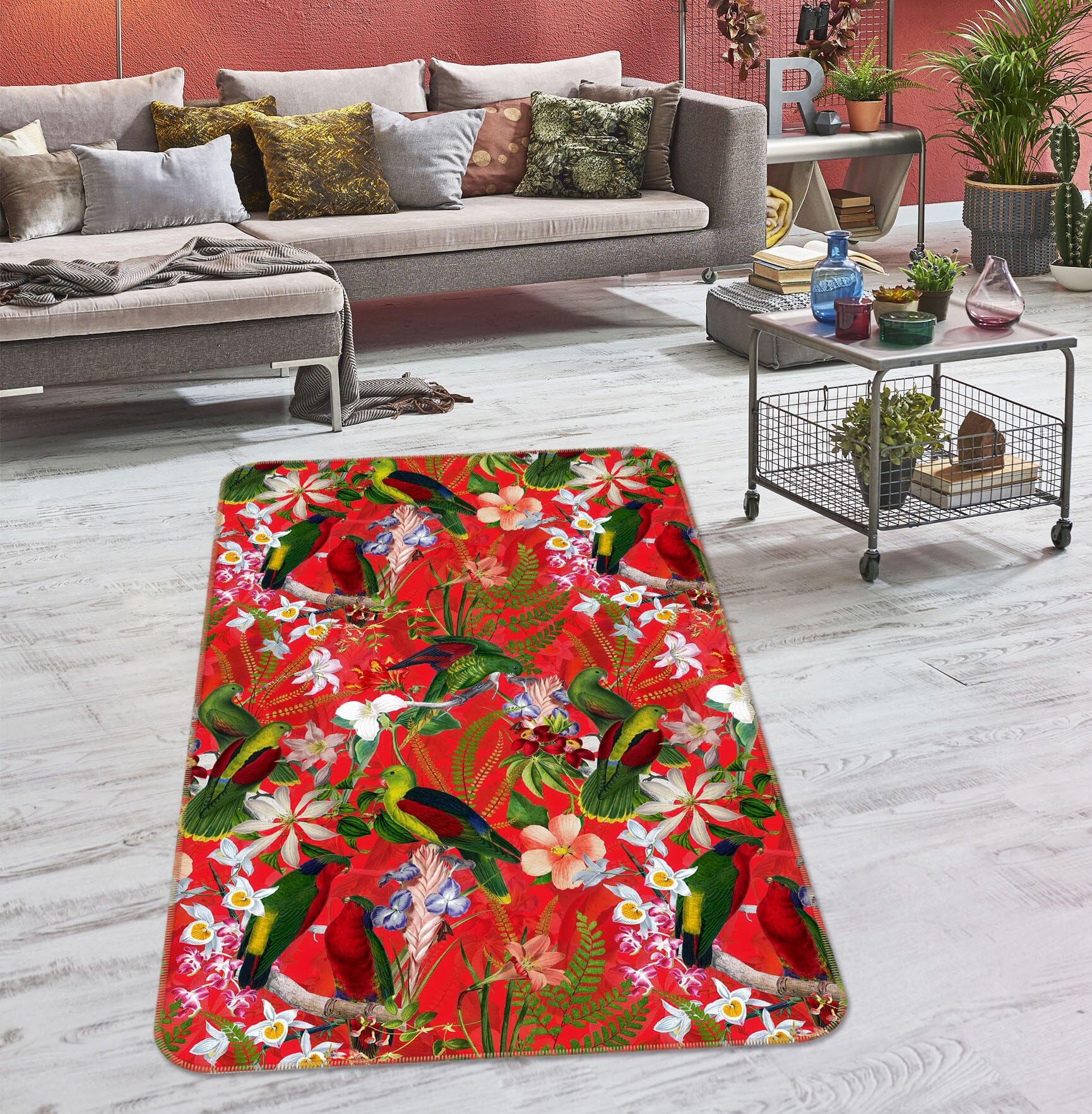 3D Beautiful Red Flower 183 Uta Naumann Rug Non Slip Rug Mat Mat AJ Creativity Home