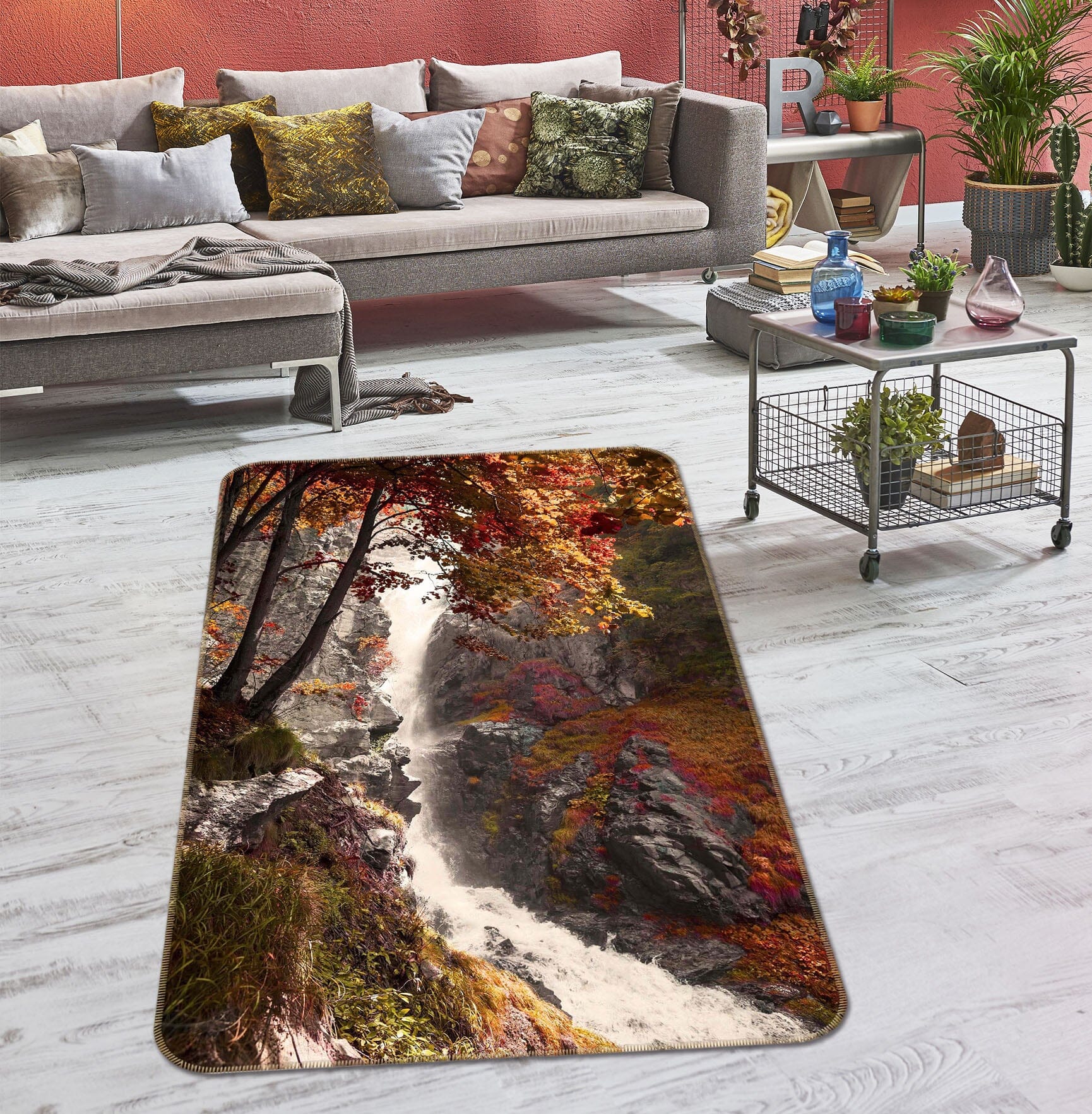 3D Canyon Stream 1178 Marco Carmassi Rug Non Slip Rug Mat Mat AJ Creativity Home