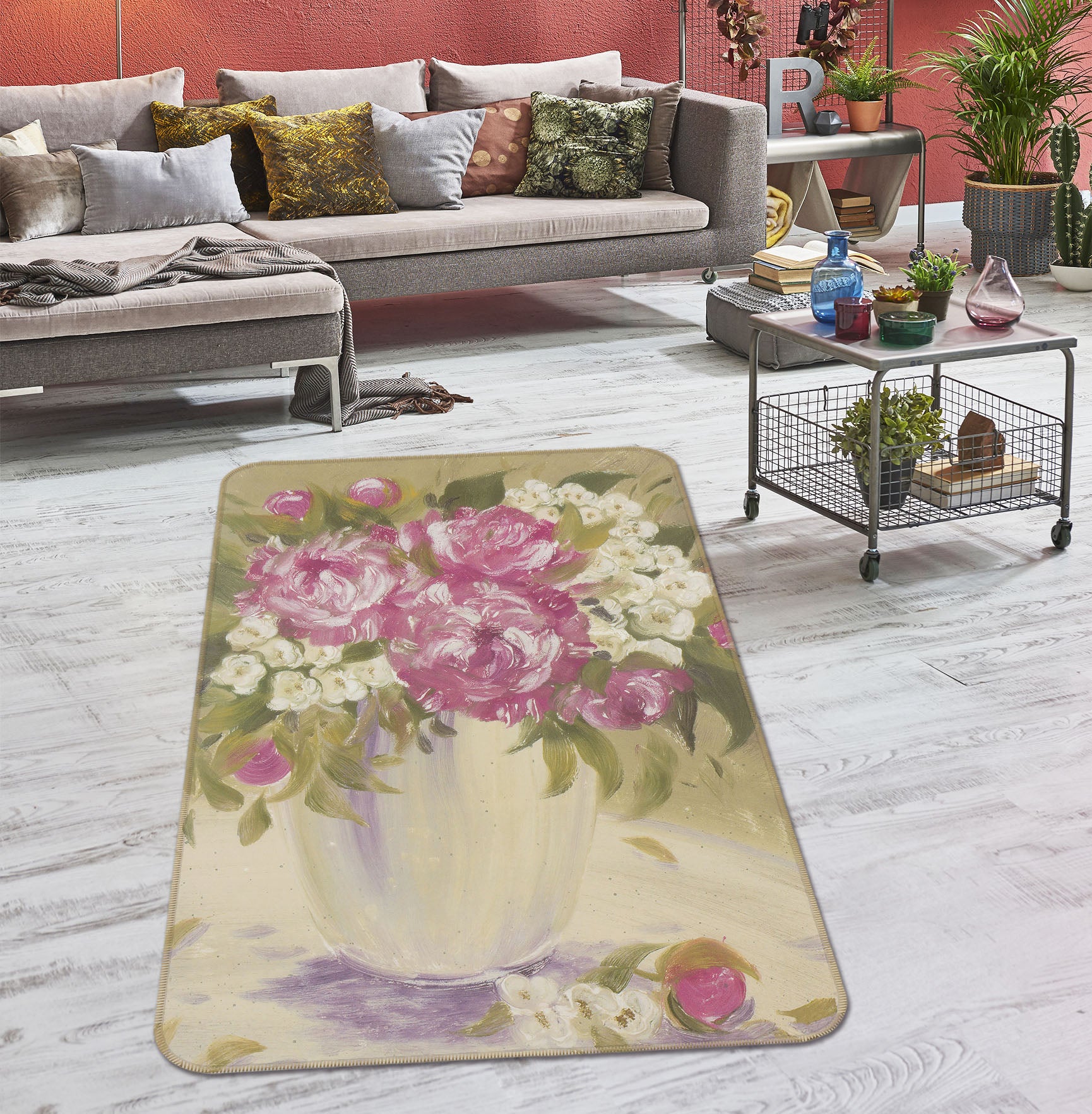 3D Flower Bush 32202 Non Slip Rug Mat