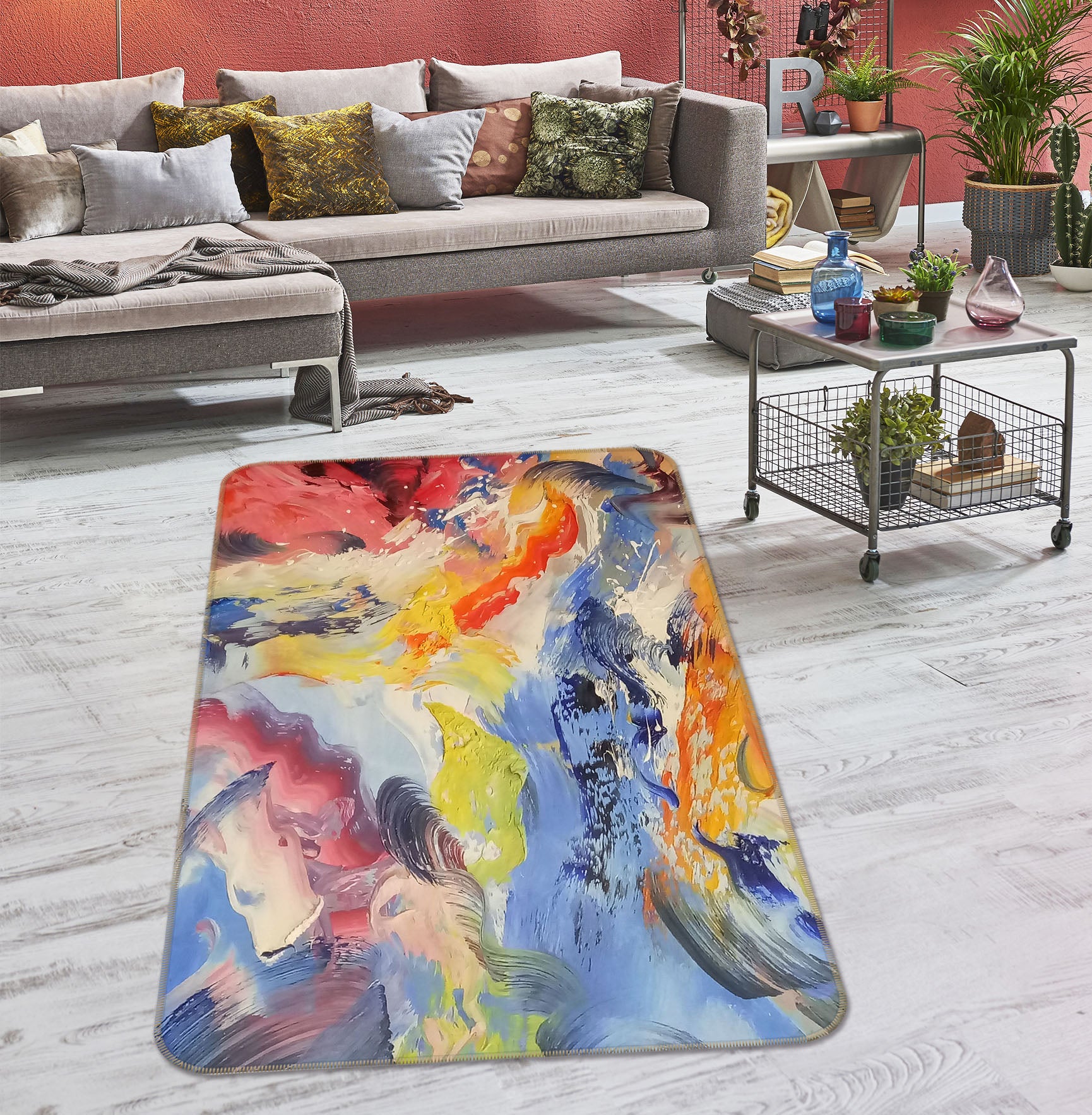 3D Colorful 27162 Non Slip Rug Mat