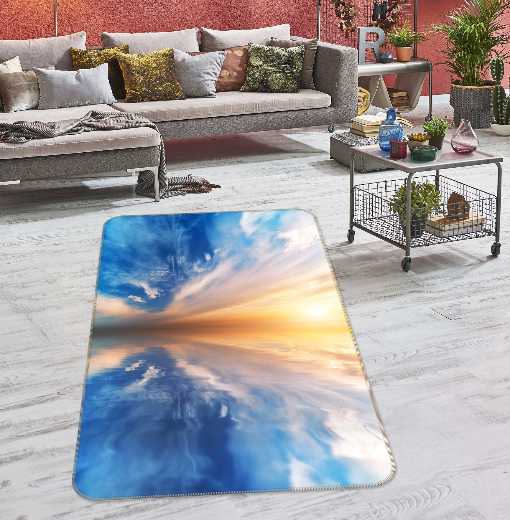 3D Sky Reflection 76109 Non Slip Rug Mat