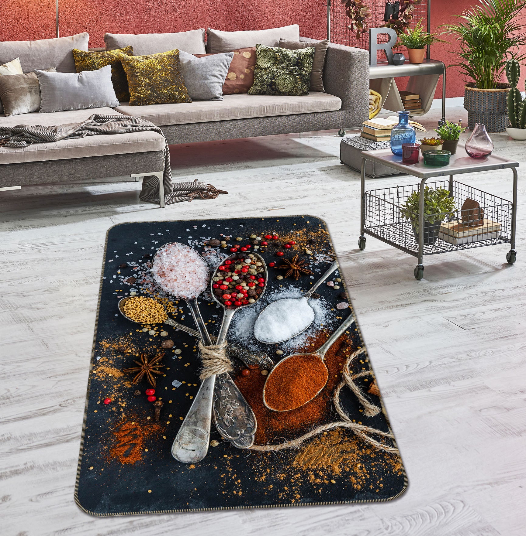 3D Spoon Seasoning 65159 Non Slip Rug Mat