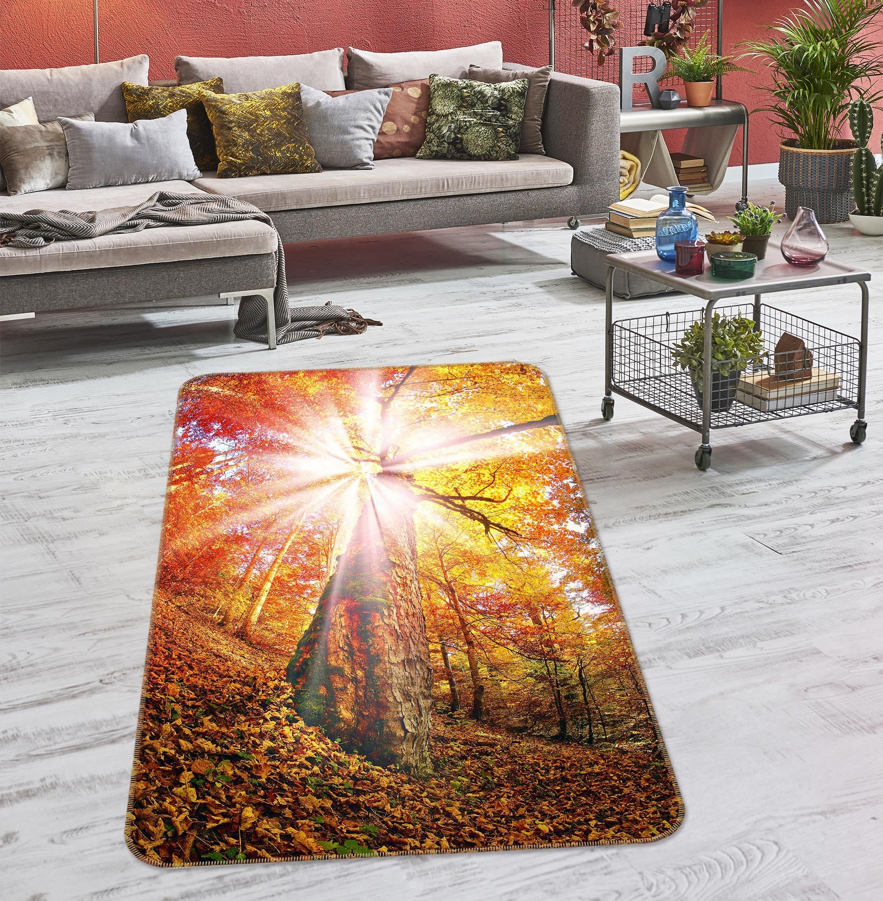 3D Tree Sunlight 27089 Non Slip Rug Mat