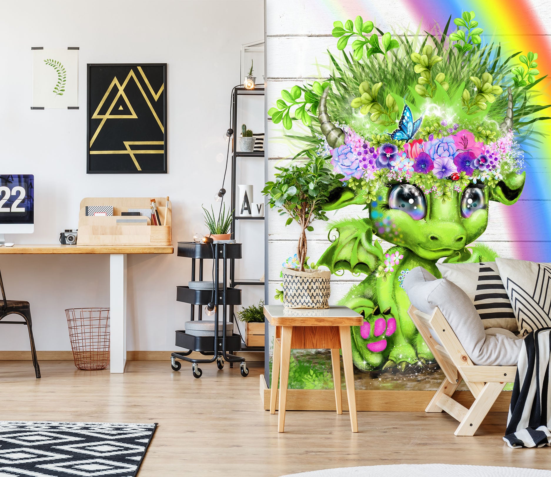 3D Rainbow Dragon 8470 Sheena Pike Wall Mural Wall Murals