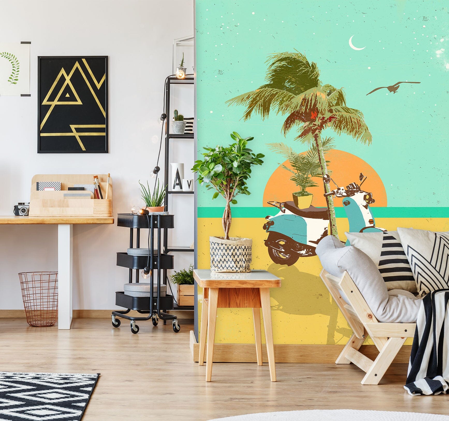 3D Scooter Tropics 1414 Showdeer Wall Mural Wall Murals Wallpaper AJ Wallpaper 2