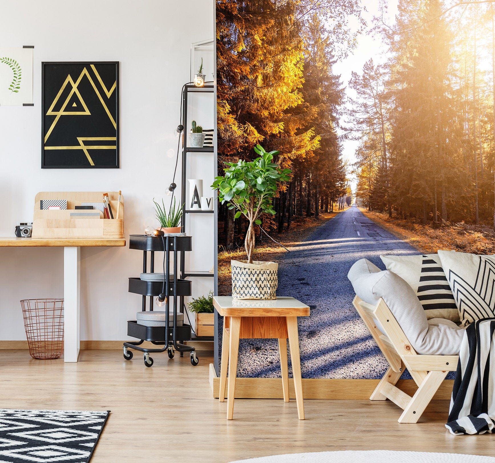 3D Forest Road 2093 Wall Murals Wallpaper AJ Wallpaper 2