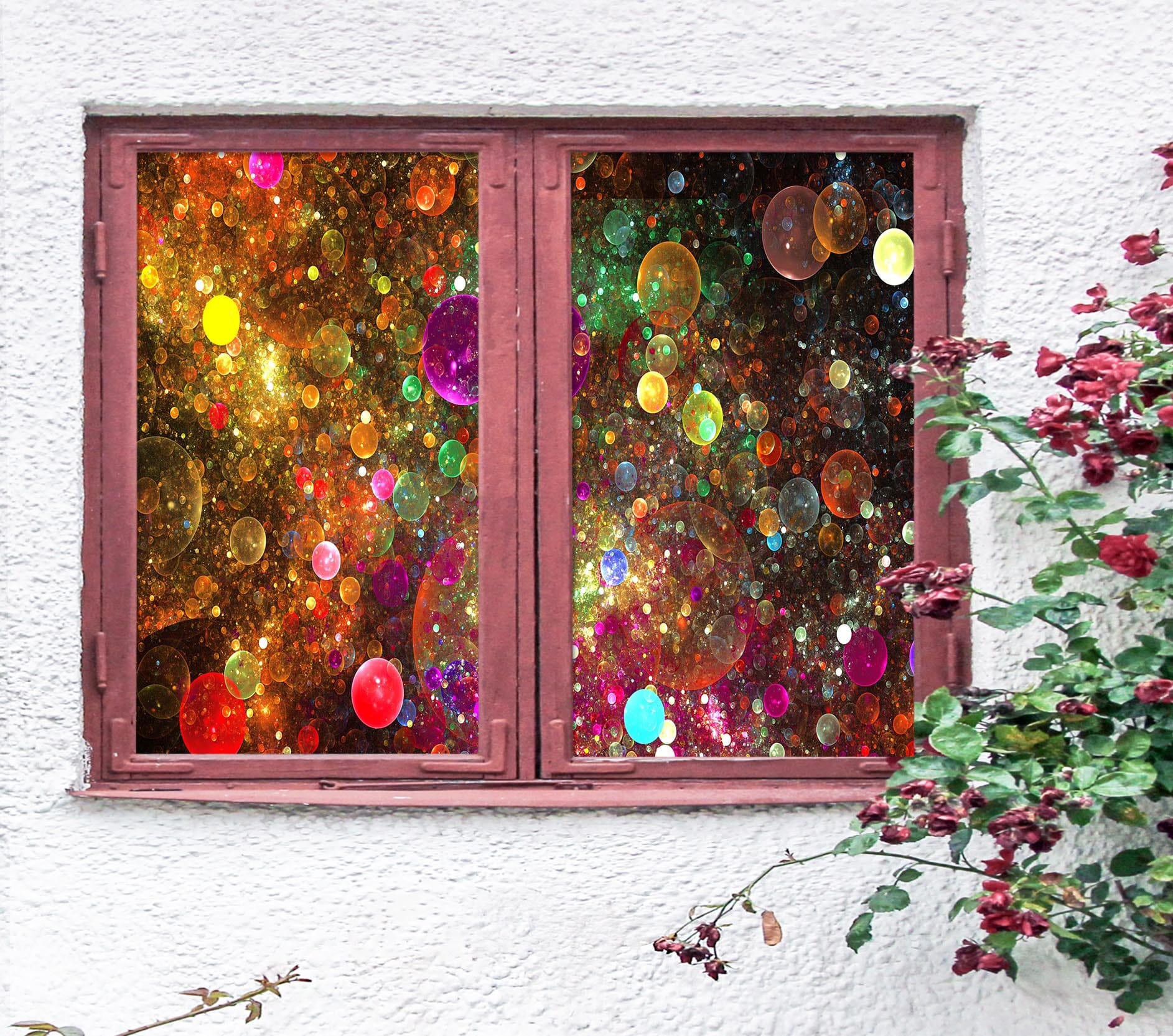 3D Color Bubble 316 Window Film Print Sticker Cling Stained Glass UV Block Wallpaper AJ Wallpaper 2