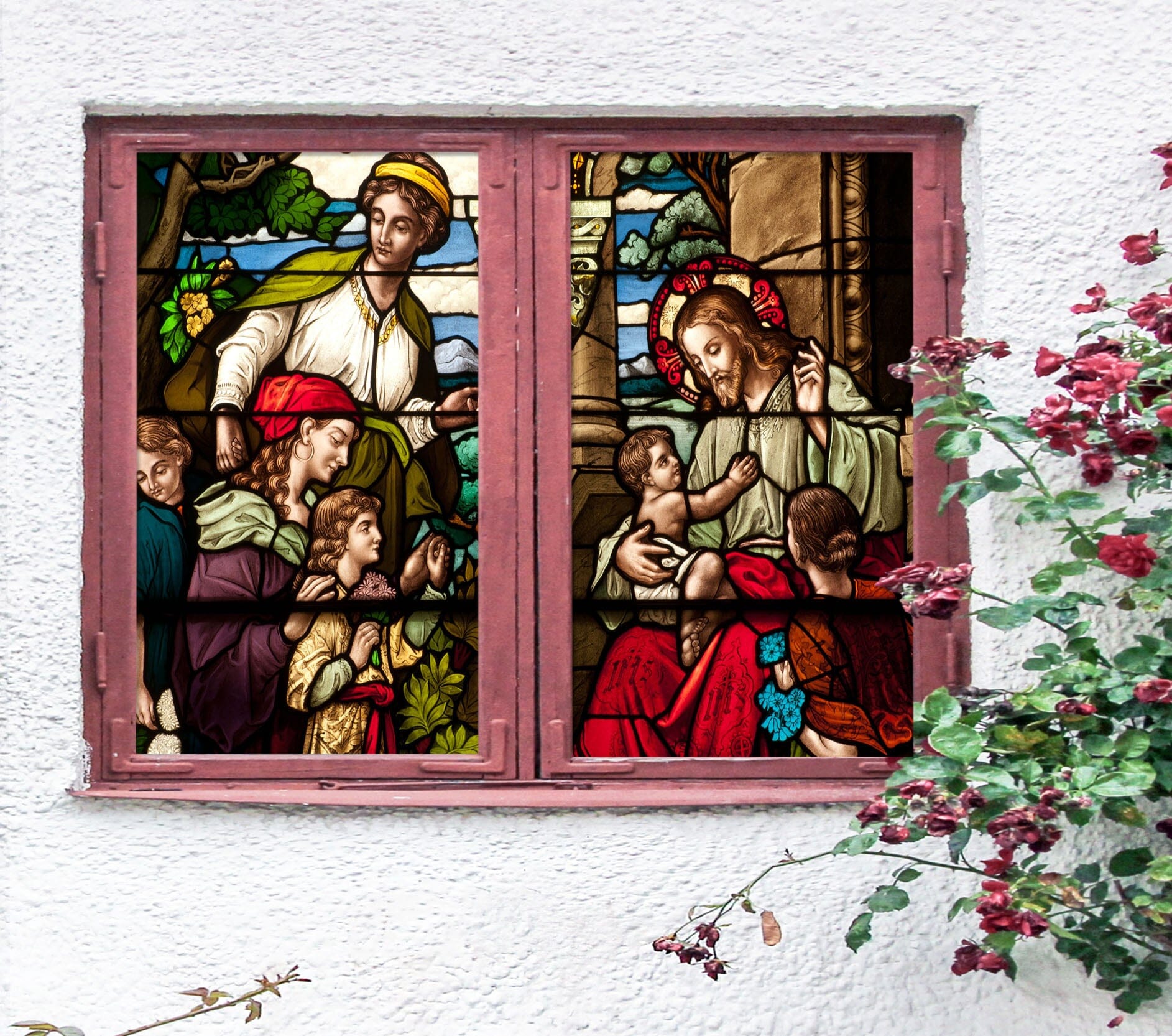 3D Extended Family 129 Window Film Print Sticker Cling Stained Glass UV Block Wallpaper AJ Wallpaper 2