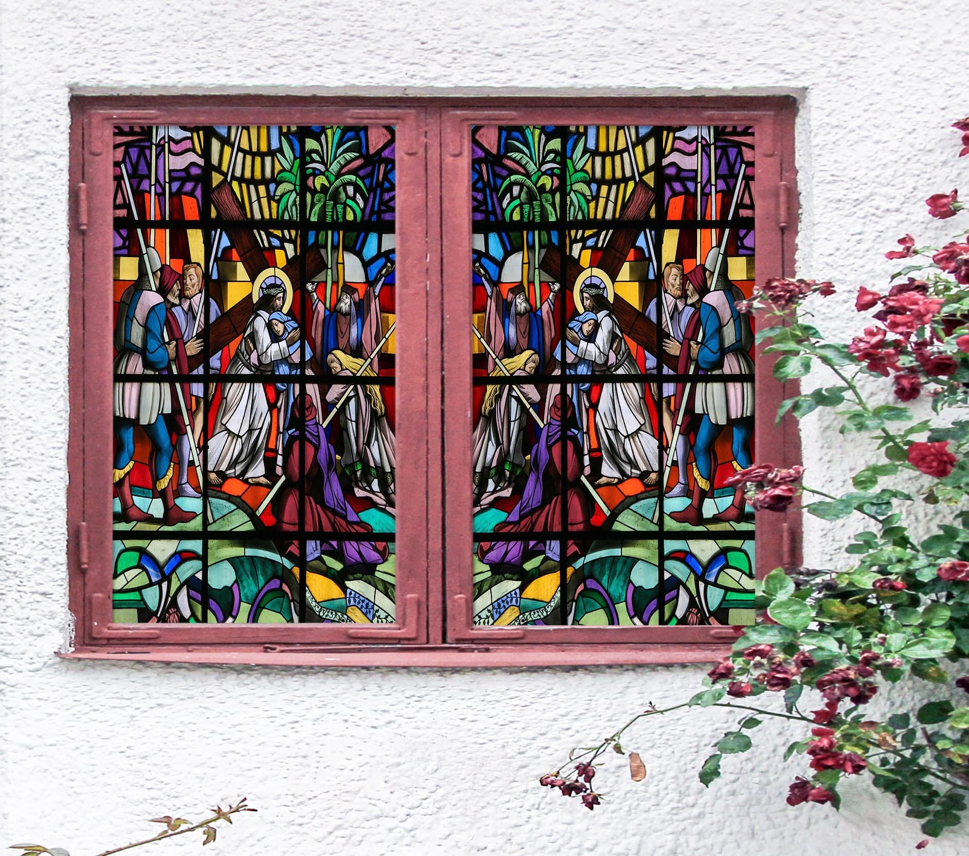 3D Church Compassion 324 Window Film Print Sticker Cling Stained Glass UV Block Wallpaper AJ Wallpaper 2