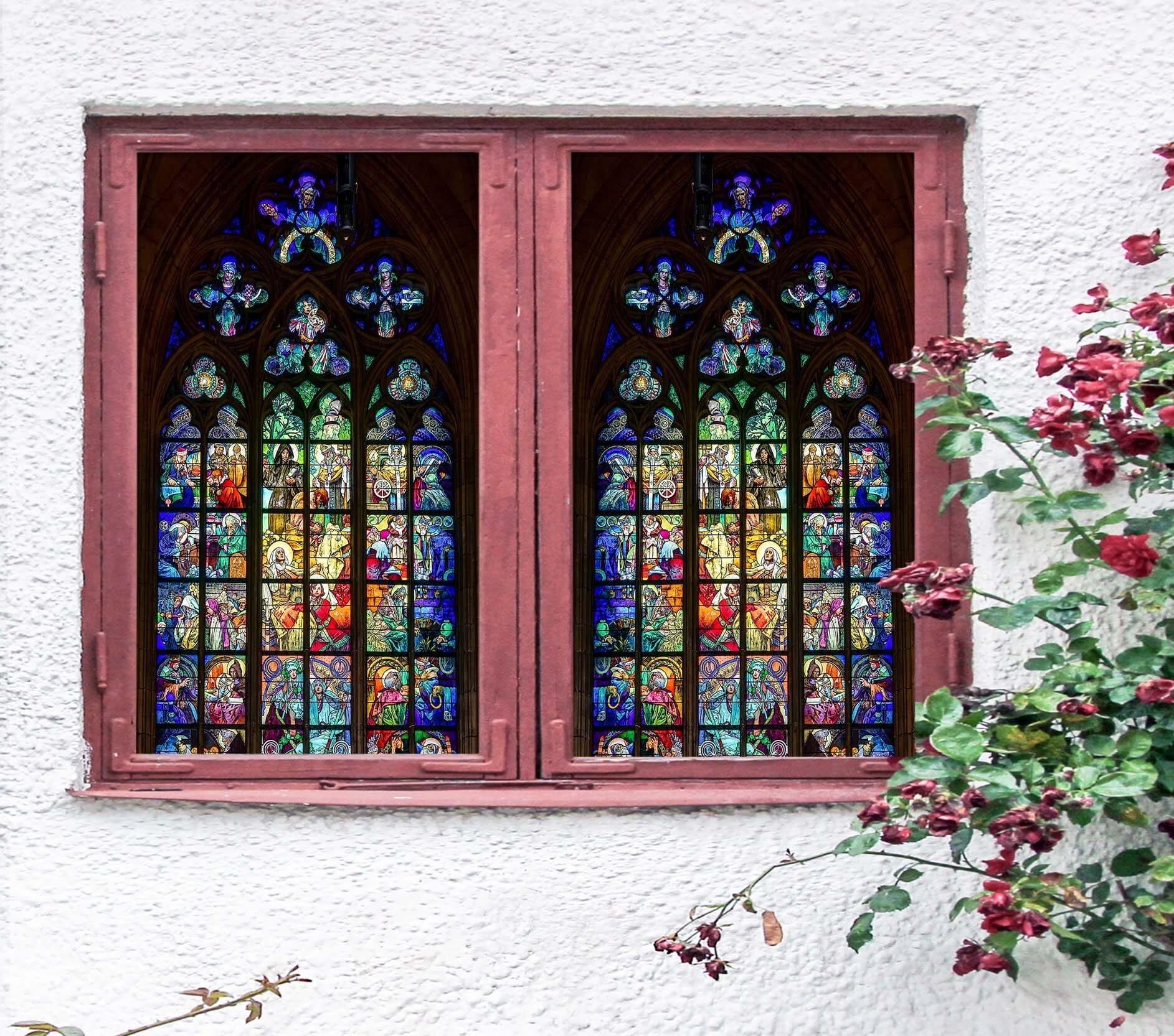 3D Religious Believer 306 Window Film Print Sticker Cling Stained Glass UV Block Wallpaper AJ Wallpaper 2