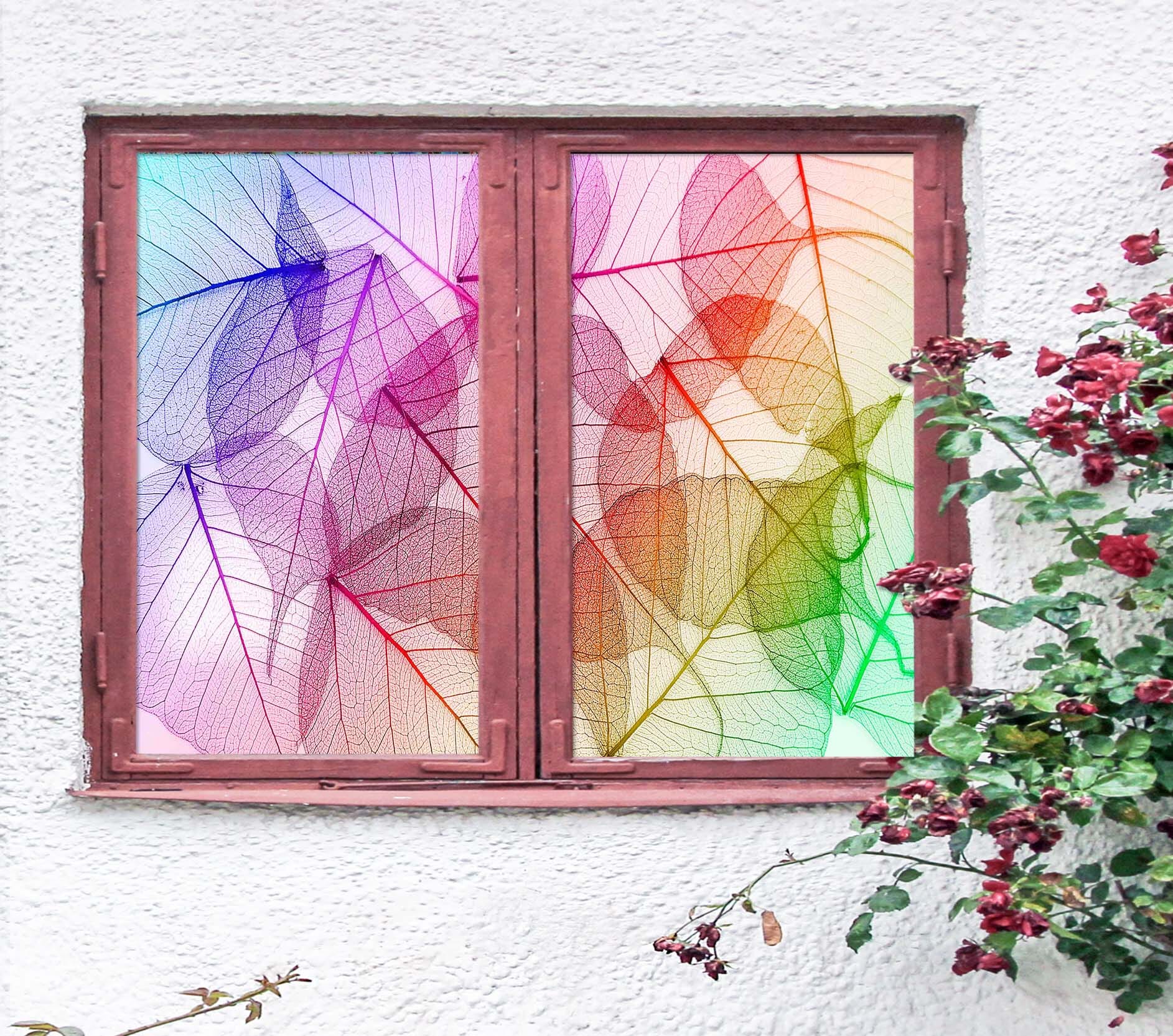 3D Leaf Texture 314 Window Film Print Sticker Cling Stained Glass UV Block Wallpaper AJ Wallpaper 2