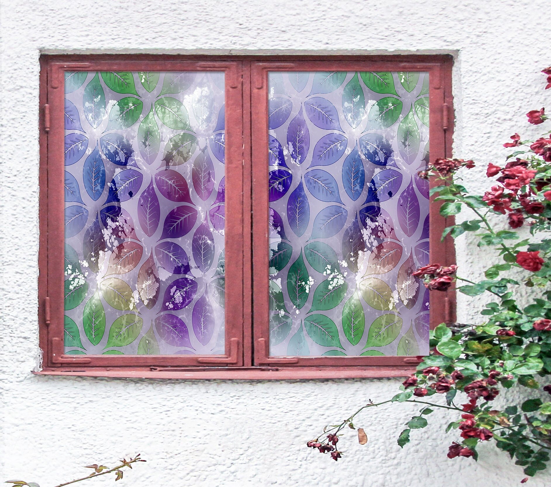 3D Purple Leaves 461 Window Film Print Sticker Cling Stained Glass UV Block Wallpaper AJ Wallpaper 2