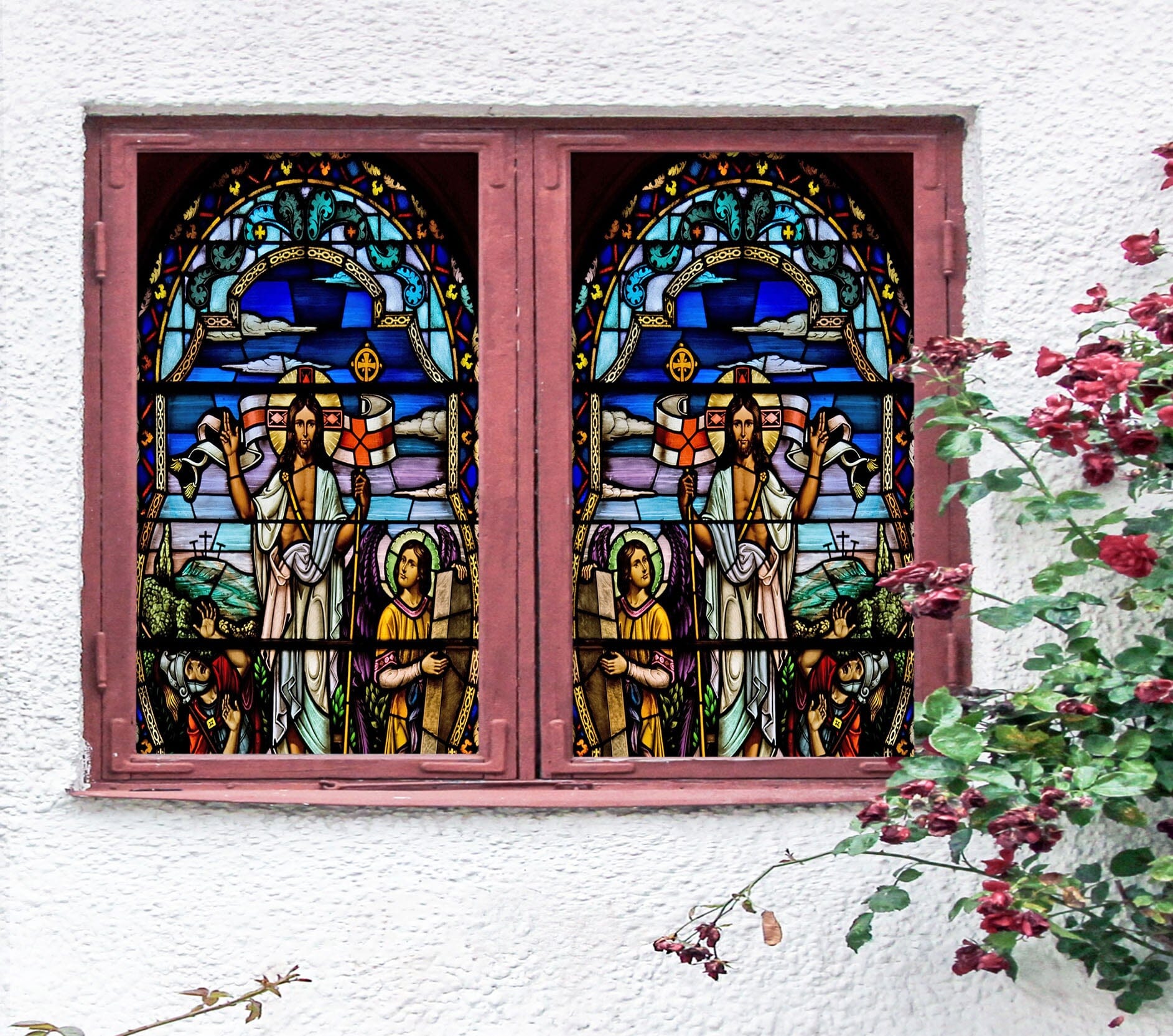 3D Religious Soldier 108 Window Film Print Sticker Cling Stained Glass UV Block Wallpaper AJ Wallpaper 2
