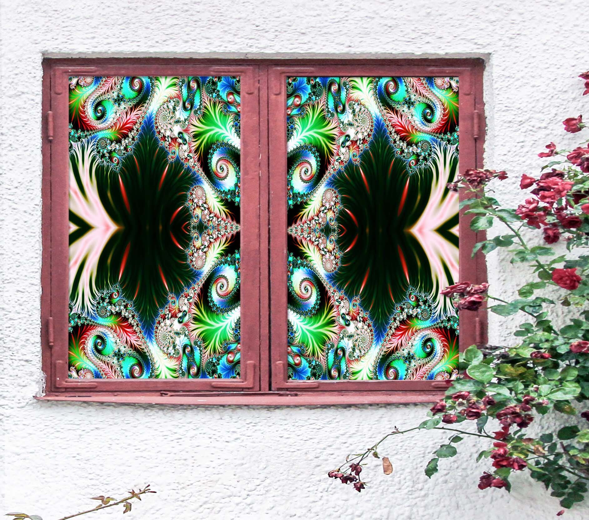 3D Gorgeous Feather 313 Window Film Print Sticker Cling Stained Glass UV Block Wallpaper AJ Wallpaper 2