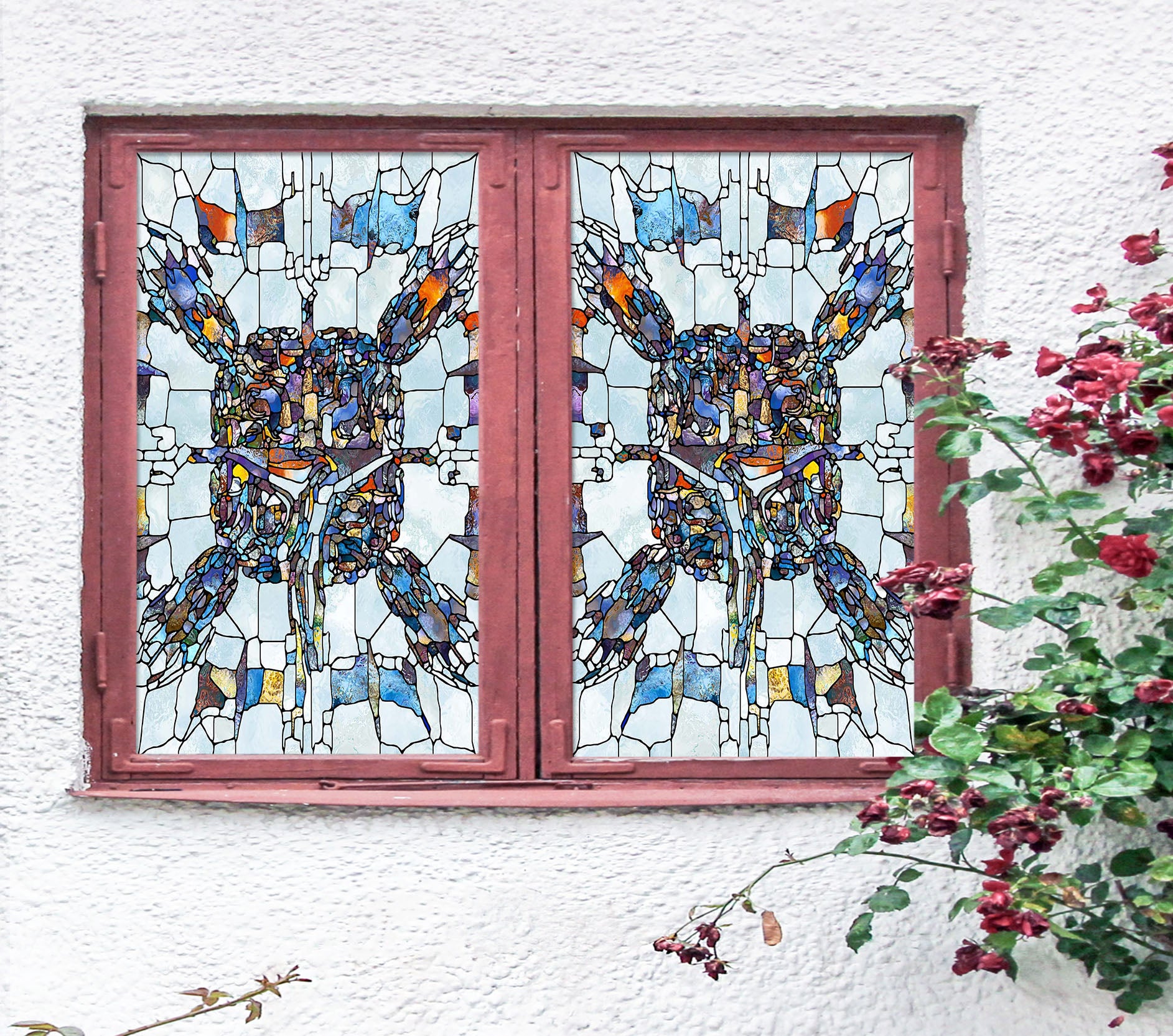 3D Christian Motifs 181 Window Film Print Sticker Cling Stained Glass UV Block