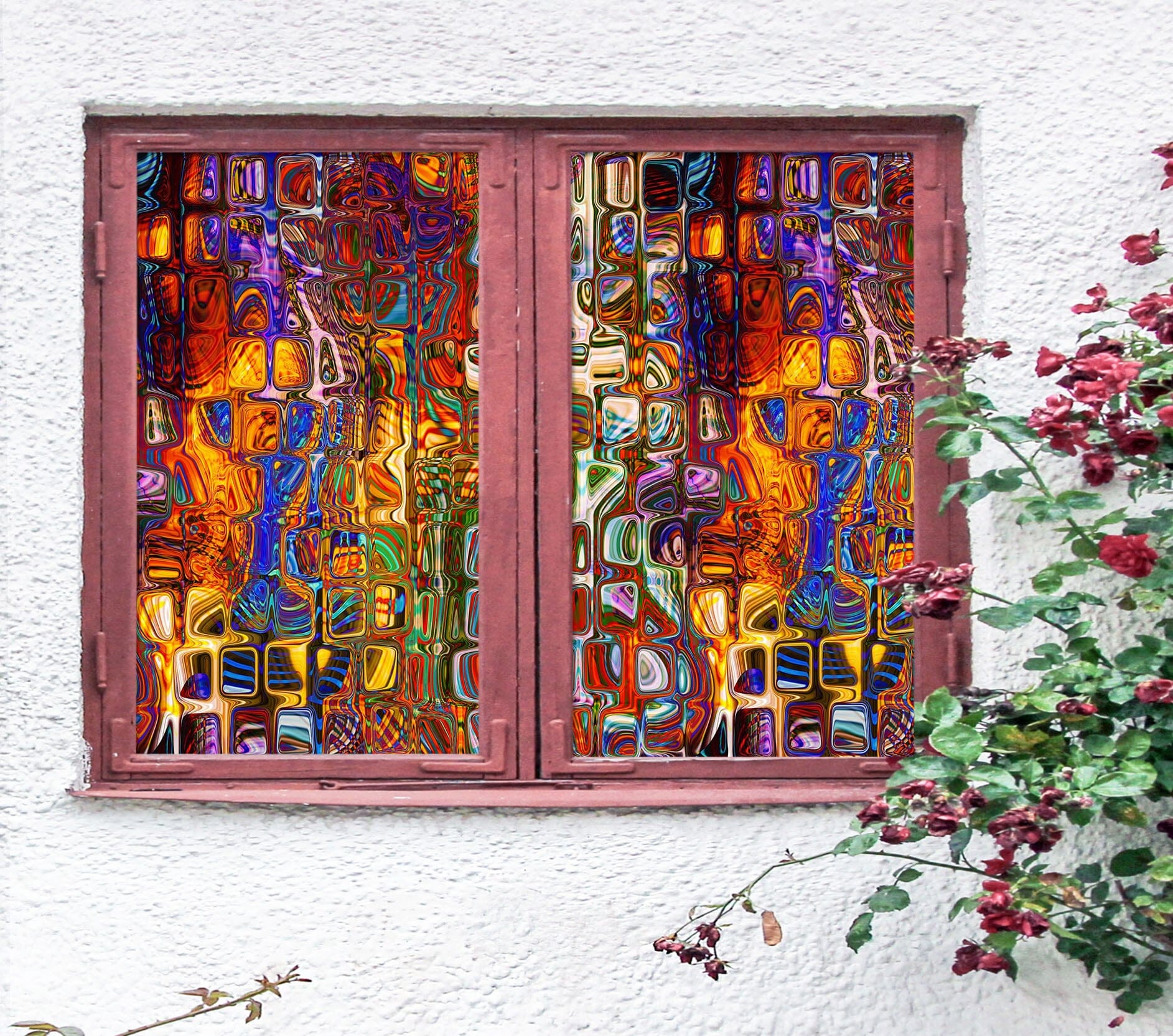 3D Colored Ice Cubes 118 Window Film Print Sticker Cling Stained Glass UV Block Wallpaper AJ Wallpaper 2