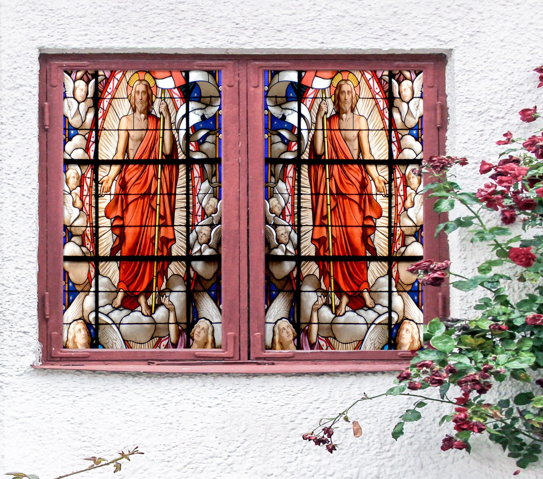 3D Archbishop Angel 141 Window Film Print Sticker Cling Stained Glass UV Block Wallpaper AJ Wallpaper 2