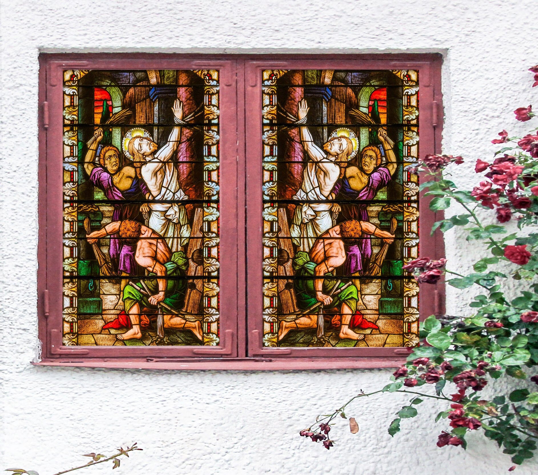3D Tortured Religion 237 Window Film Print Sticker Cling Stained Glass UV Block Wallpaper AJ Wallpaper 2